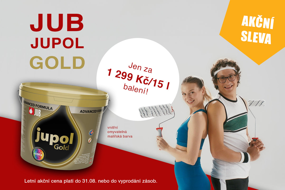 JUB JUPOL Gold advanced vnitřní omyvatelná malířská barva_akční cena 1 299 Kč / 15 l balení