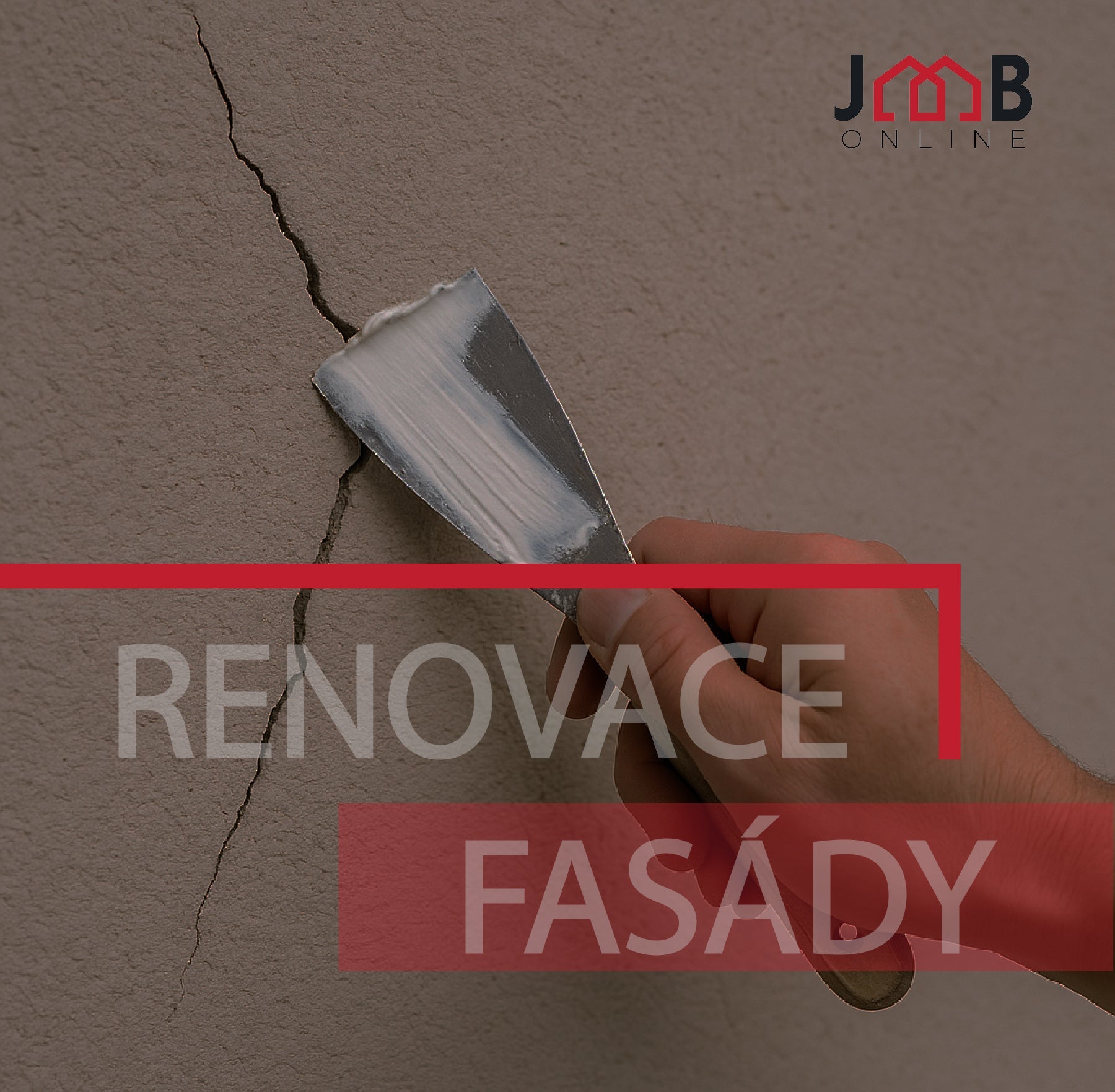 Oprava prasklin v omítce a renovace fasády