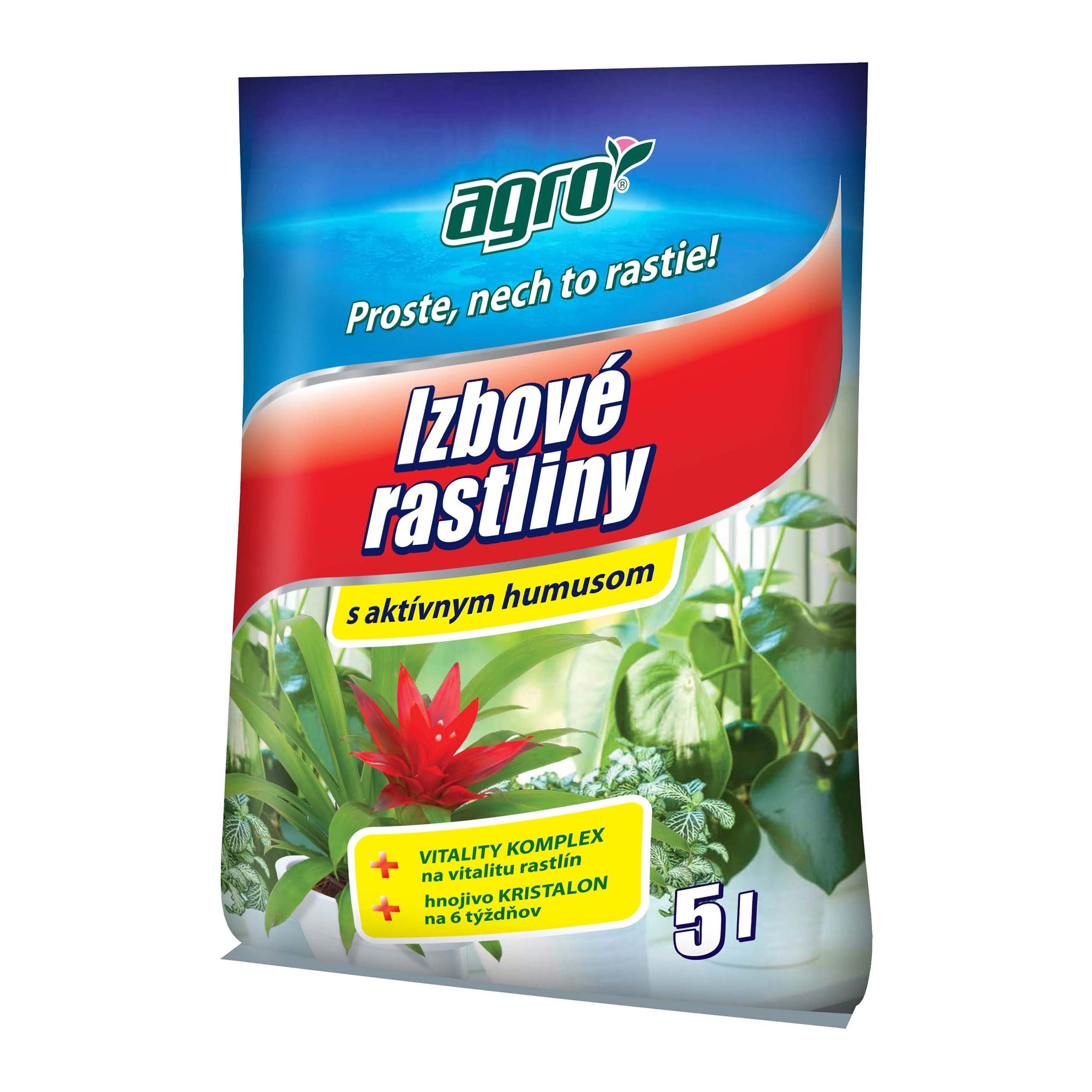 AGRO Substrát pro pokojové rostliny s aktivním humusem 5 l