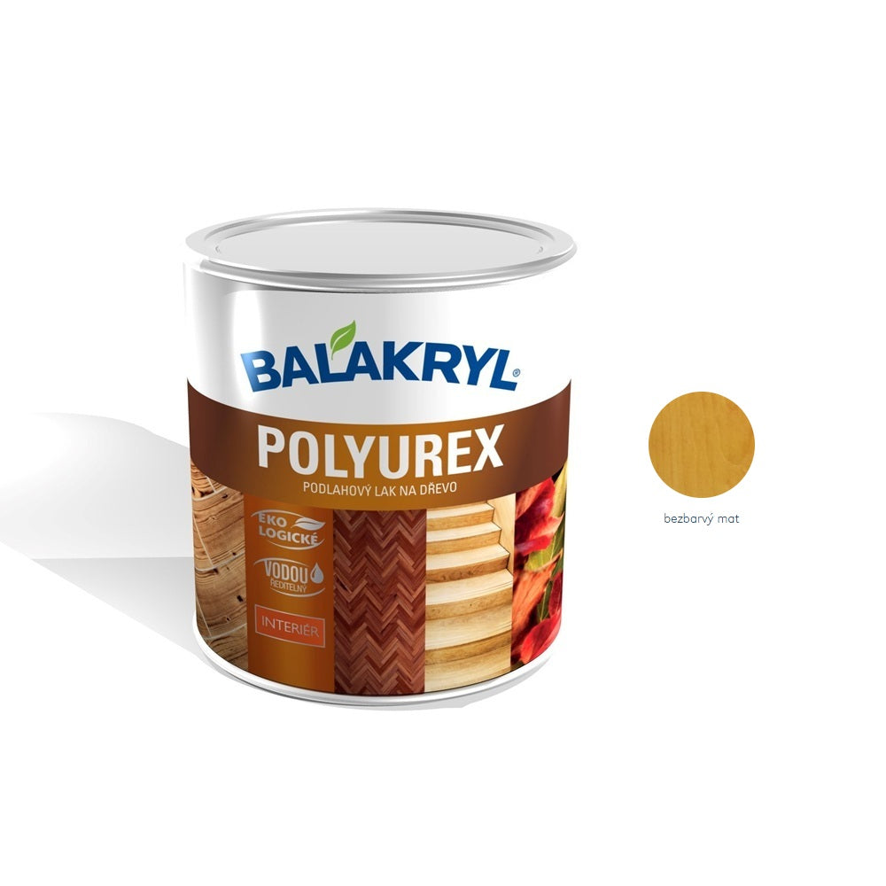 BALAKRYL POLYUREX bezbarvý polyuretanový podlahový lak na dřevo interiér_mat