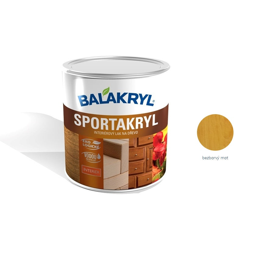 BALAKRYL SPORTAKRYL akrylátový bezbarvý lak na dřevo interiér mat