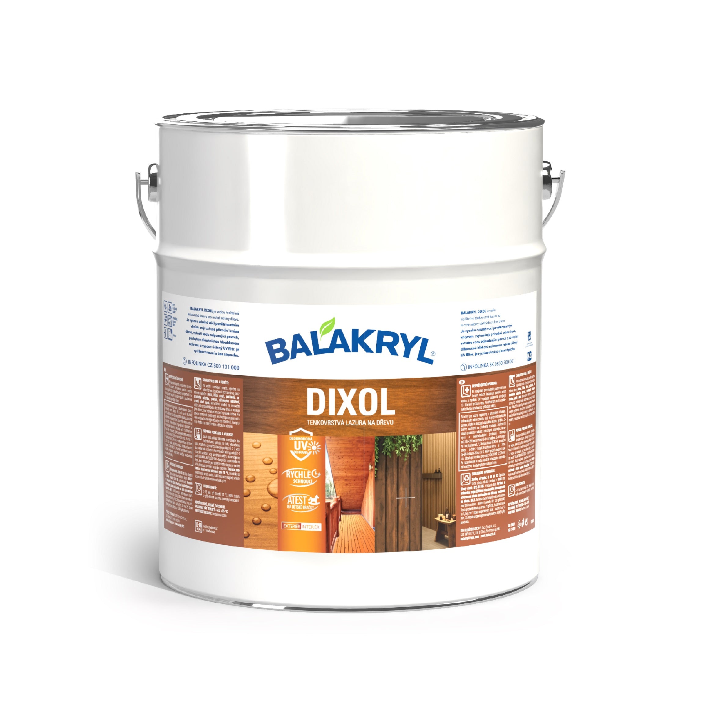 BALAKRYL DIXOL vodou ředitelná tenkovrstvá lazura na dřevo teak 2,5 kg