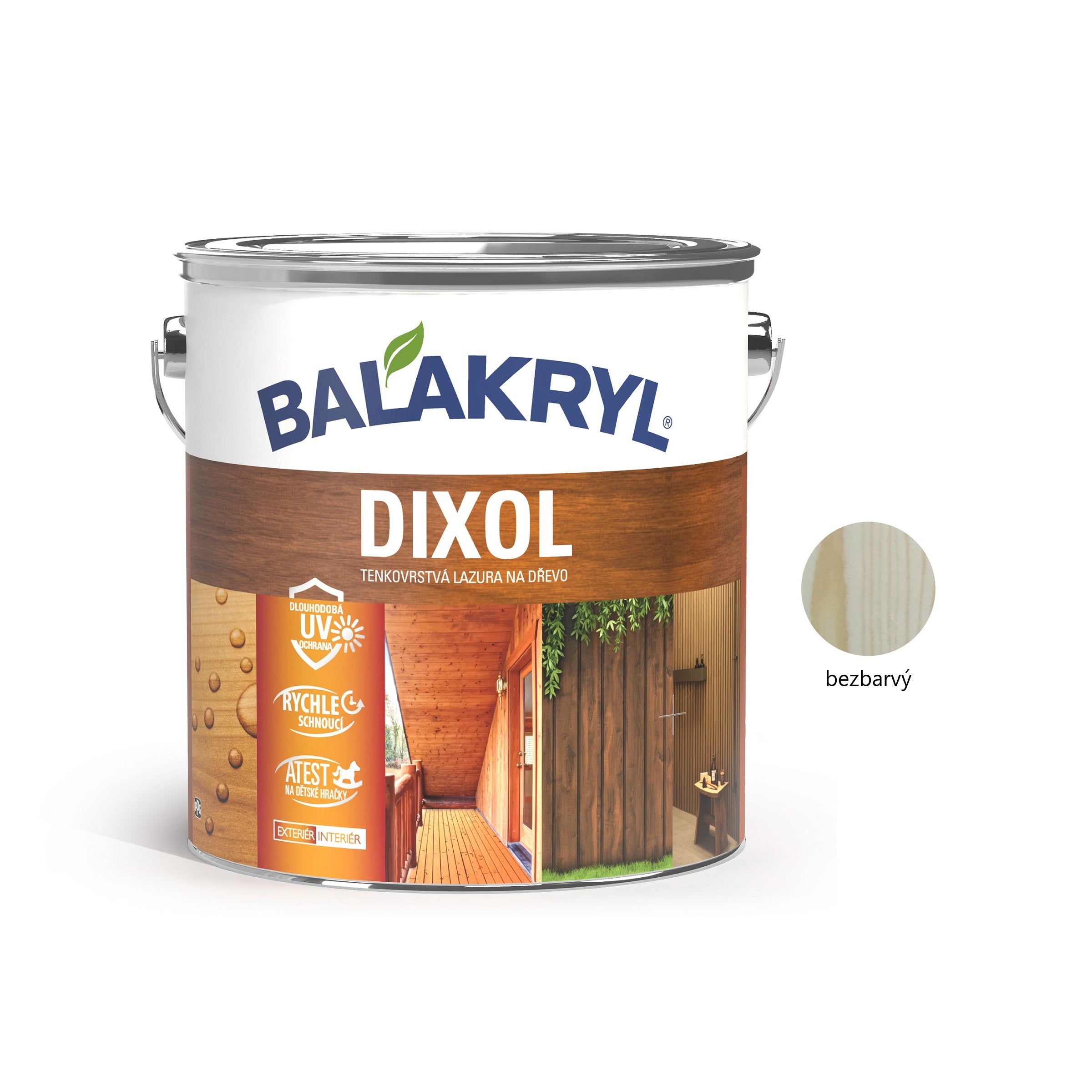 BALAKRYL DIXOL vodou ředitelná tenkovrstvá lazura na dřevo 2,5 kg