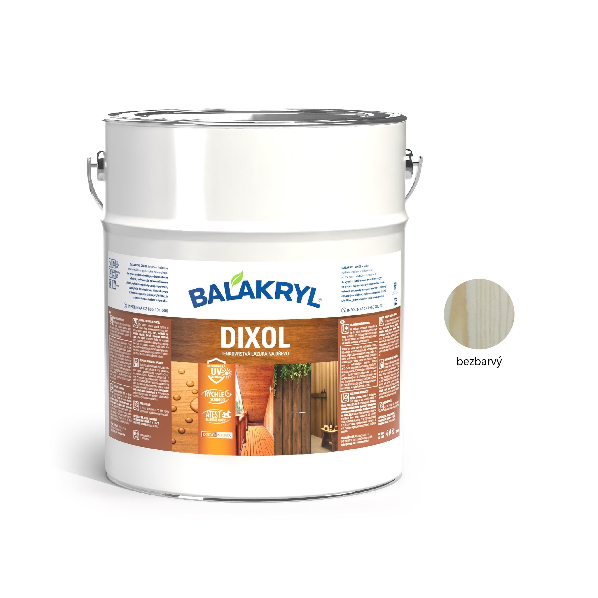 BALAKRYL DIXOL vodou ředitelná tenkovrstvá lazura na dřevo 9 kg