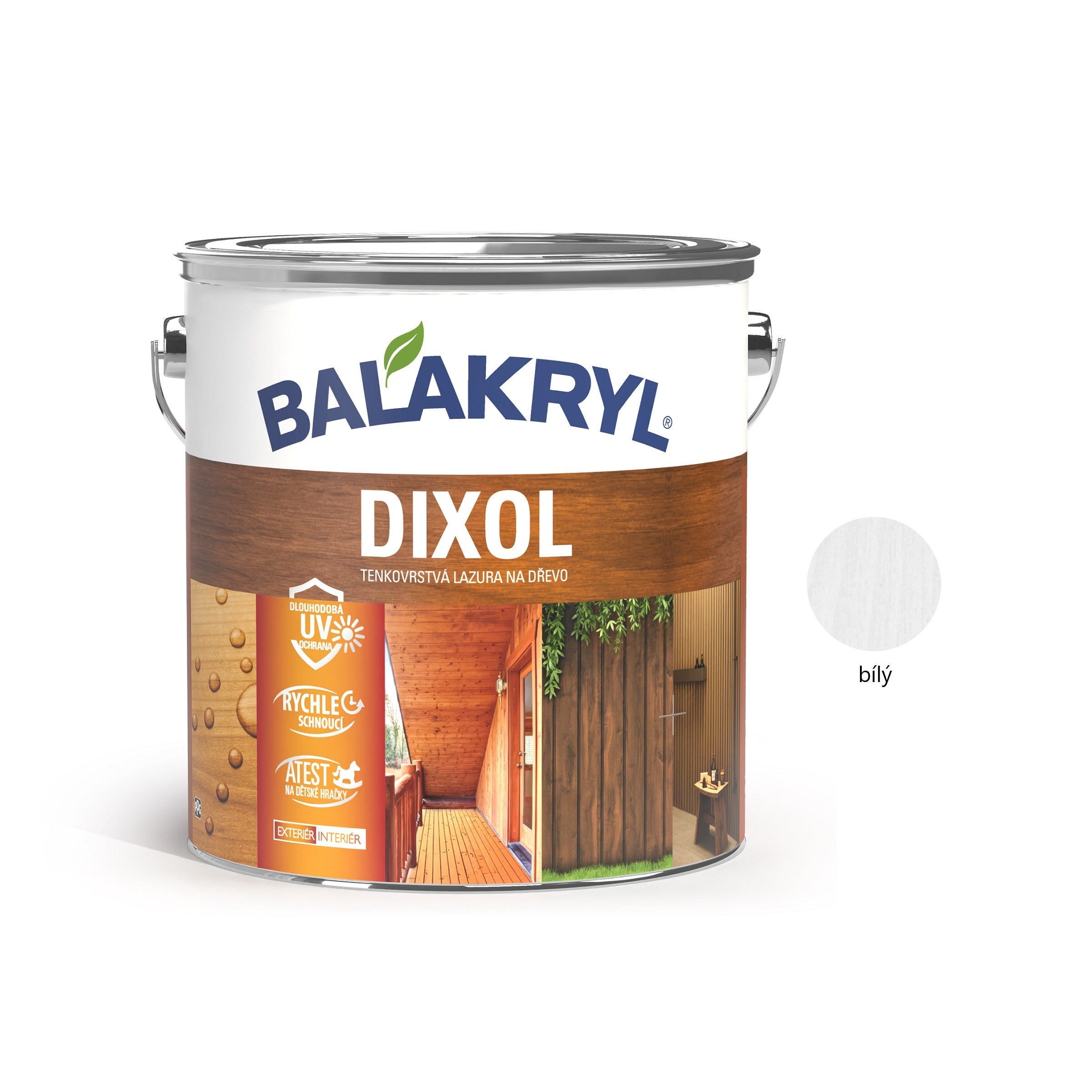 BALAKRYL DIXOL vodou ředitelná tenkovrstvá lazura na dřevo bezbarvý 2,5 kg