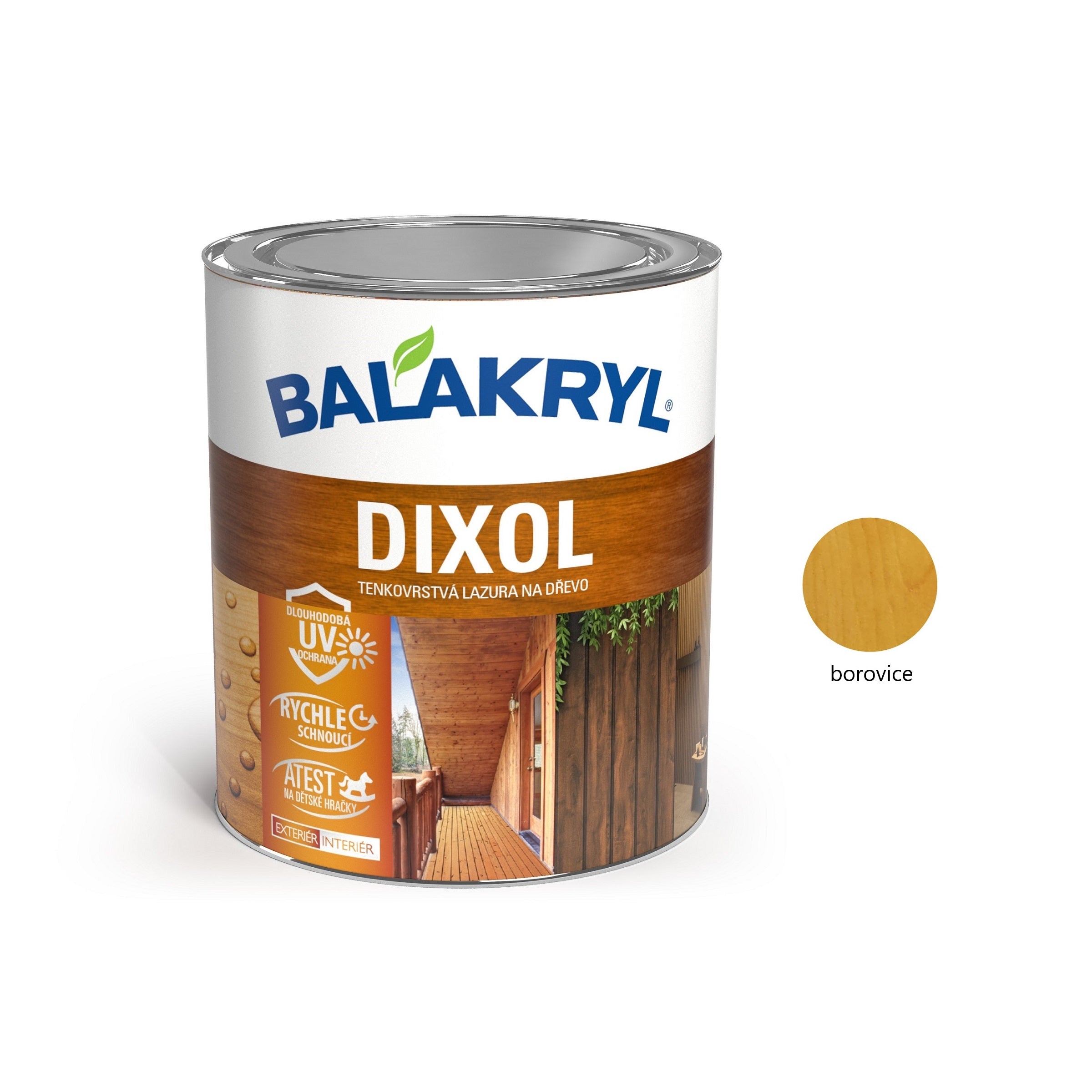 BALAKRYL DIXOL vodou ředitelná tenkovrstvá lazura na dřevo bílý 0,7 kg