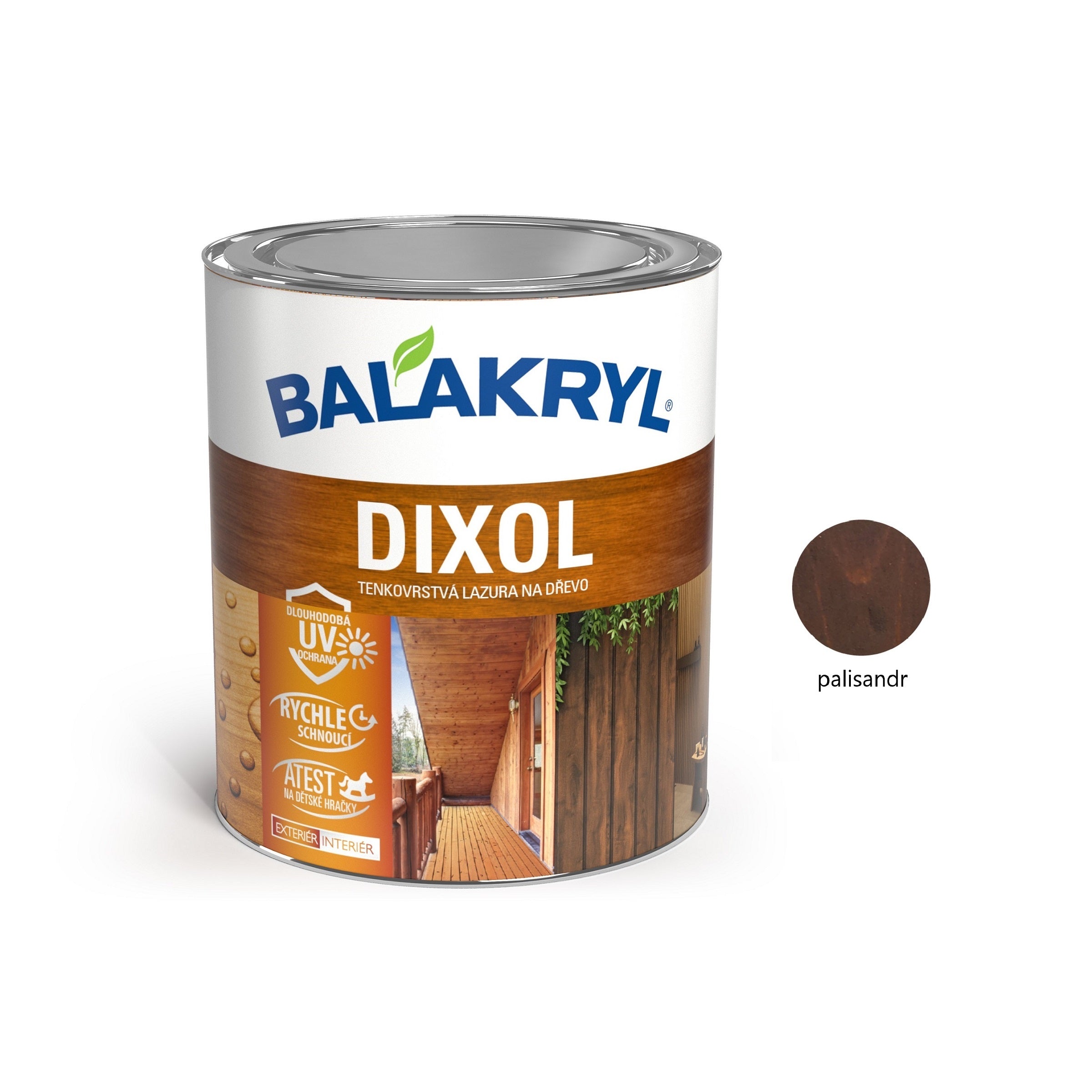 BALAKRYL DIXOL vodou ředitelná tenkovrstvá lazura na dřevo ořech 0,7 kg