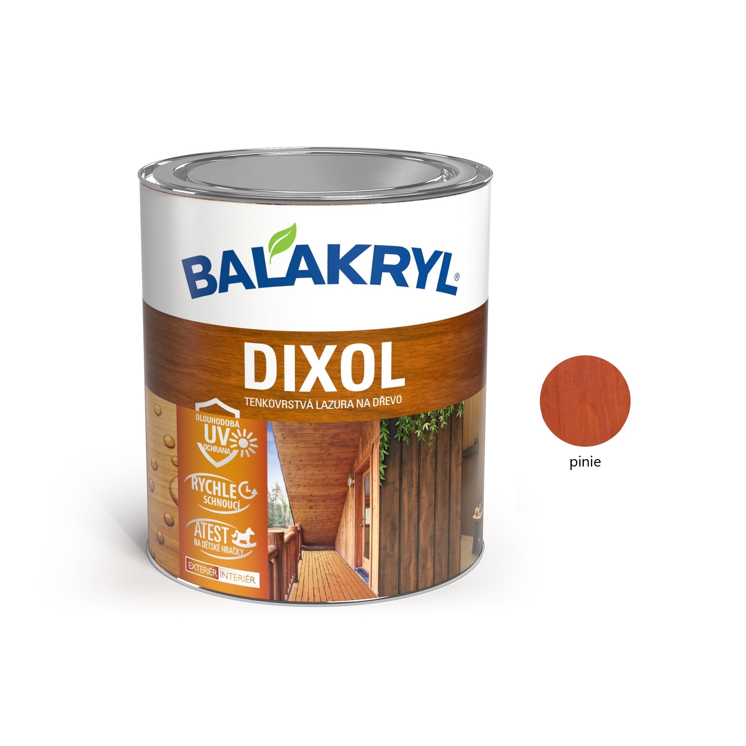 BALAKRYL DIXOL vodou ředitelná tenkovrstvá lazura na dřevo teak 0,7 kg