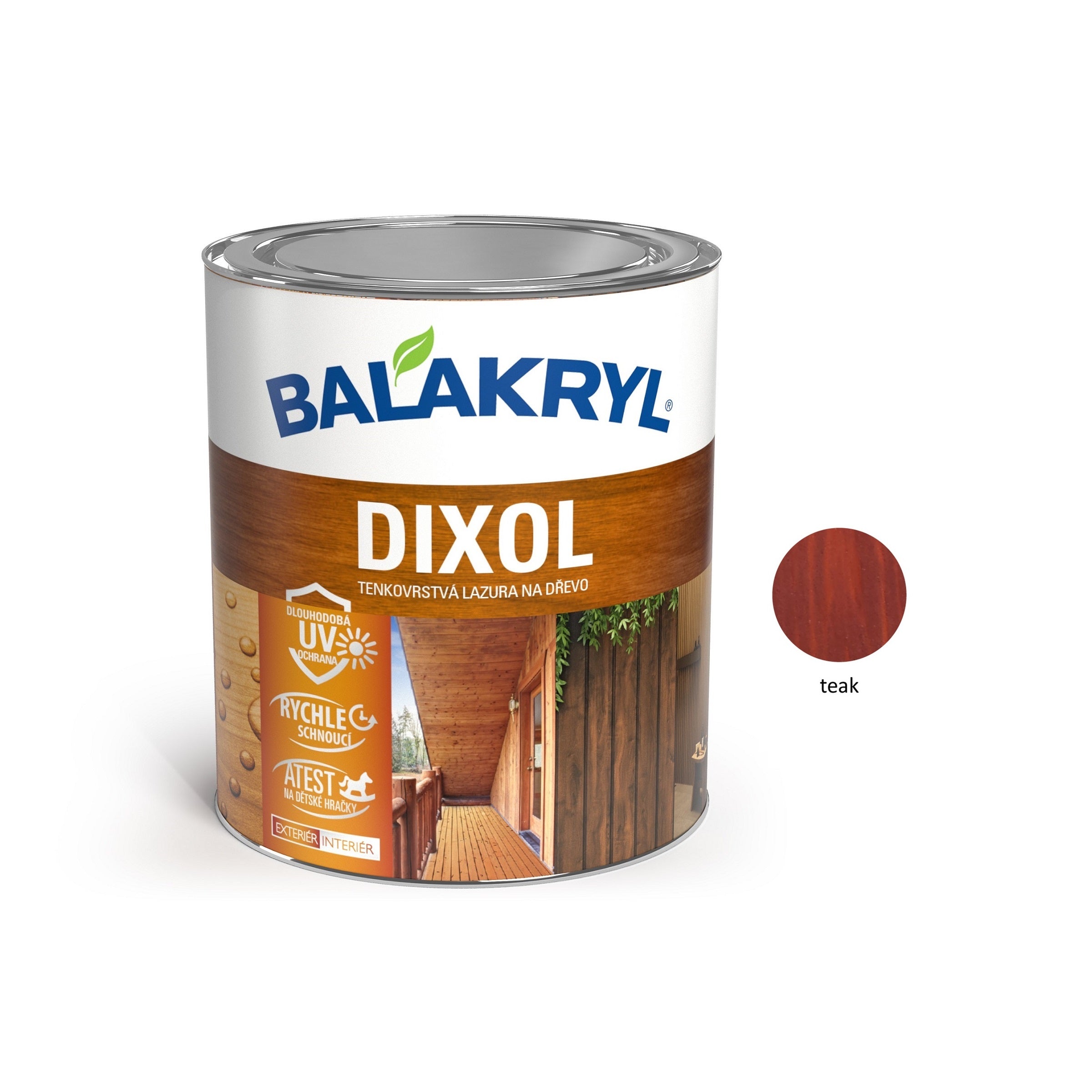 BALAKRYL DIXOL vodou ředitelná tenkovrstvá lazura na dřevo palisandr 0,7 kg