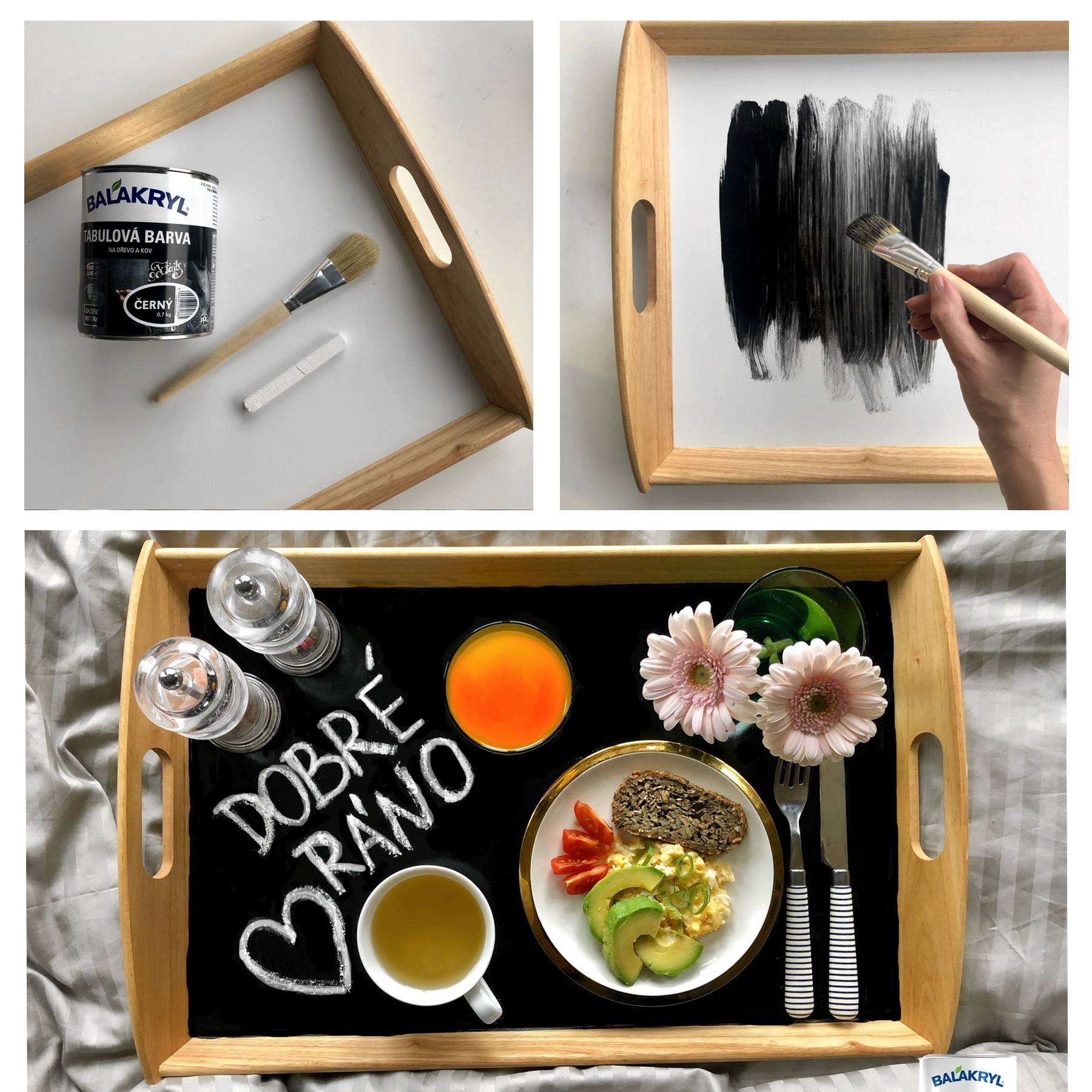 BALAKRYL TABULOVÁ BARVA vodou ředitelná rychleschnoucí barva na dřevo a kov