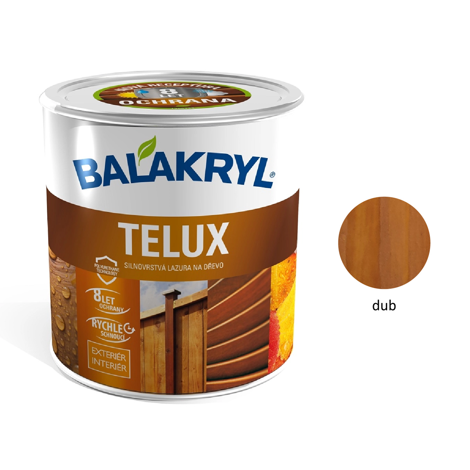 BALAKRYL TELUX silnovrstvá lazura na dřevo - dub