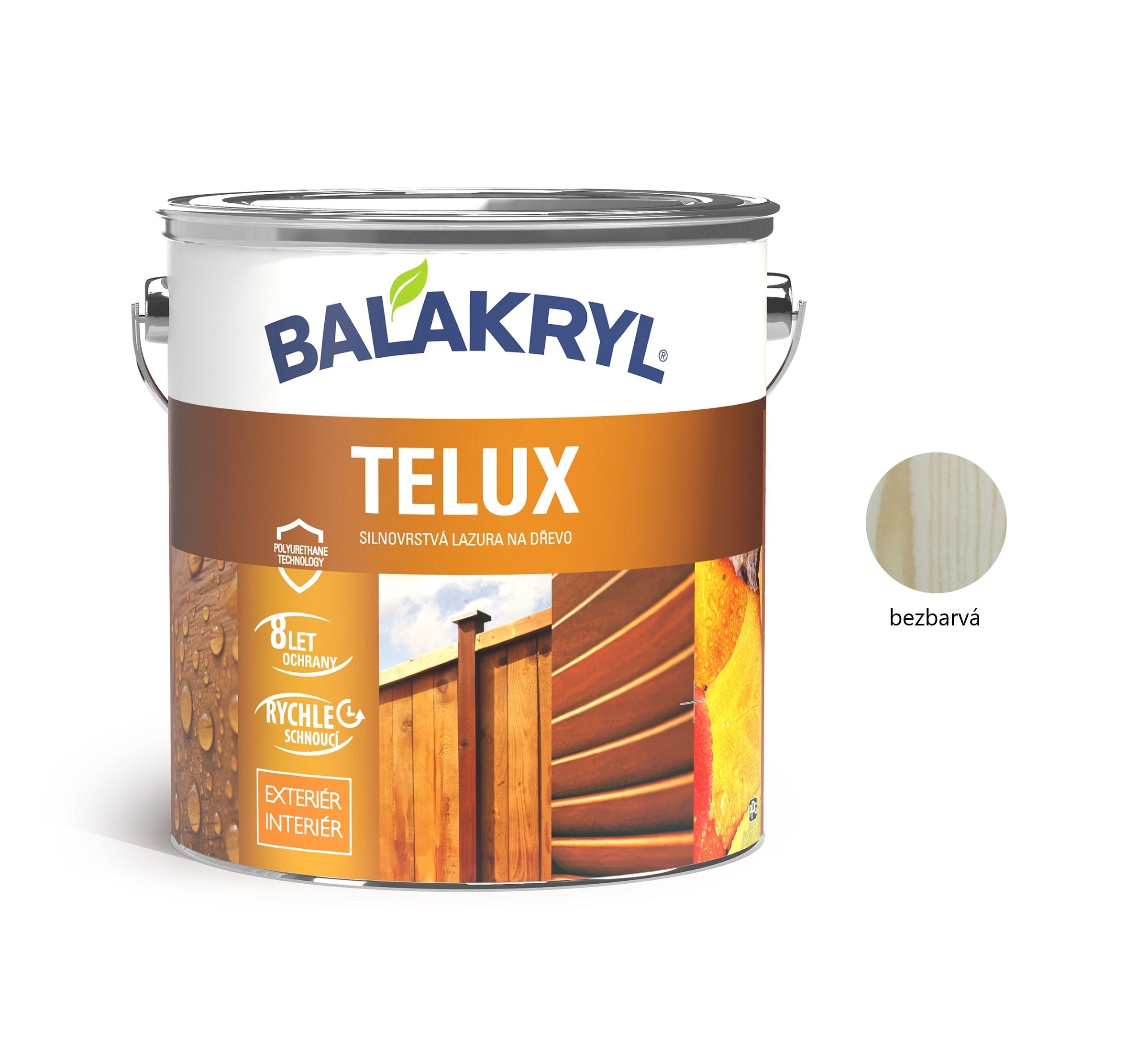 BALAKRYL TELUX silnovrstvá lazura na dřevo bezbarvá 2,5 kg