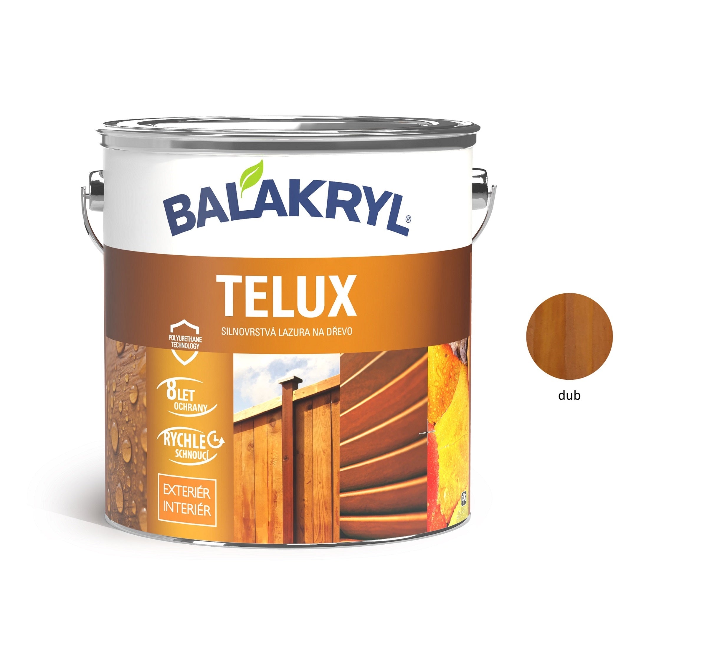 BALAKRYL TELUX silnovrstvá lazura na dřevo dub 2,5 kg