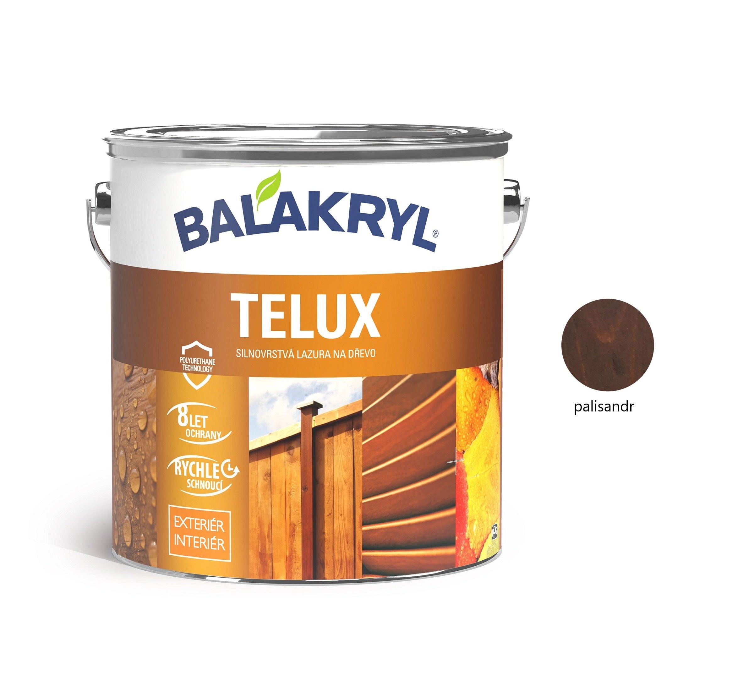 BALAKRYL TELUX silnovrstvá lazura na dřevo palisandr 2,5 kg
