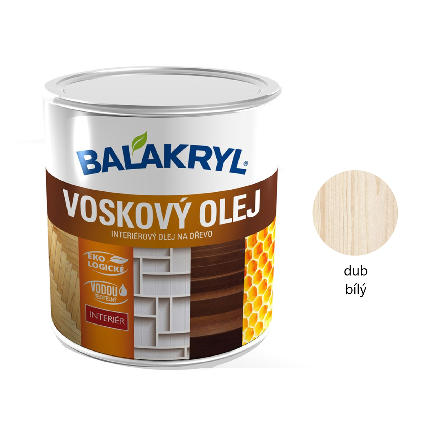 BALAKRYL včelí VOSKOVÝ OLEJ na dřevo interiér - dub bílý