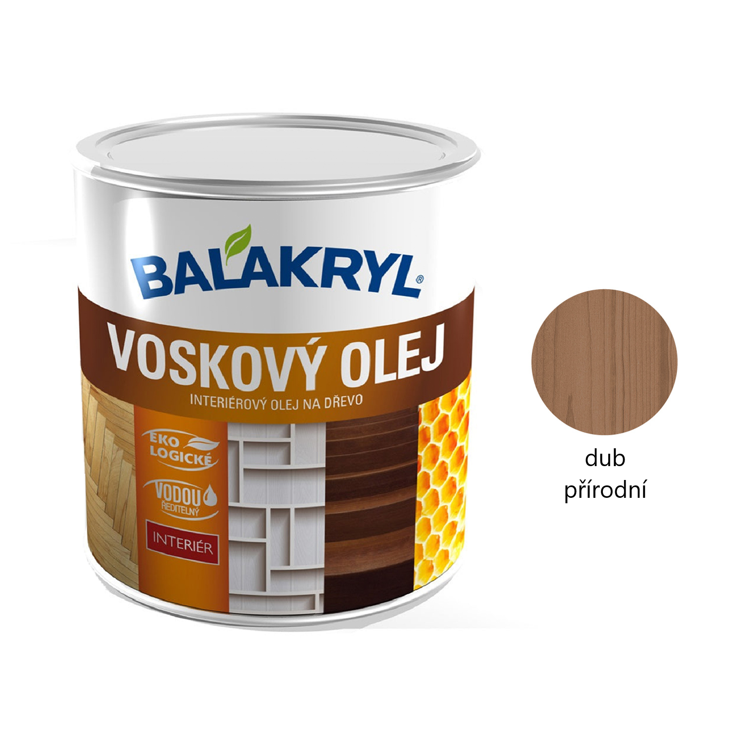 BALAKRYL včelí VOSKOVÝ OLEJ na dřevo interiér - dub přírodní