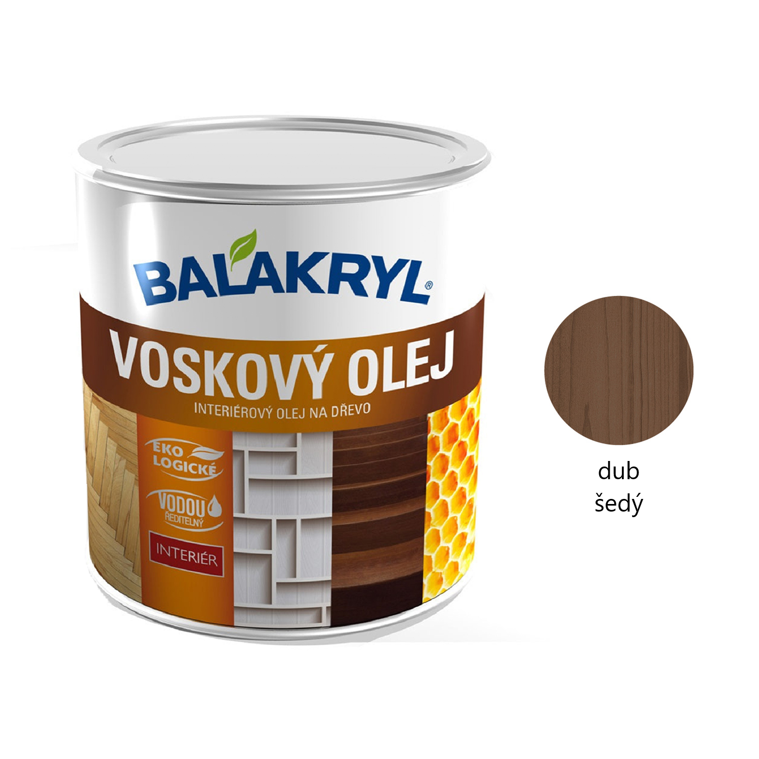 BALAKRYL včelí VOSKOVÝ OLEJ na dřevo interiér - dub šedý