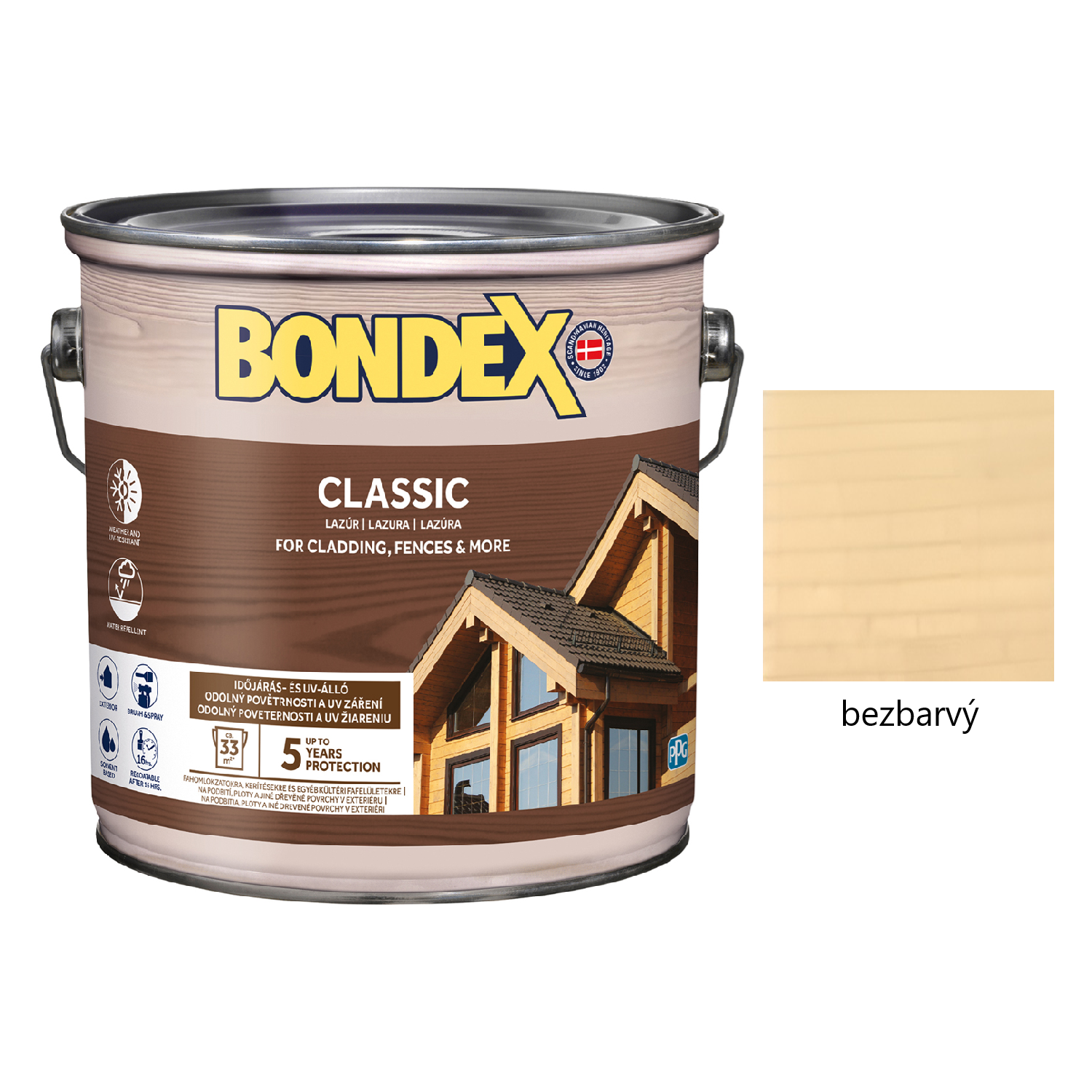 BONDEX CLASSIC tenkovrstvá syntetická lazura na dřevo exteriér - bezbarvý