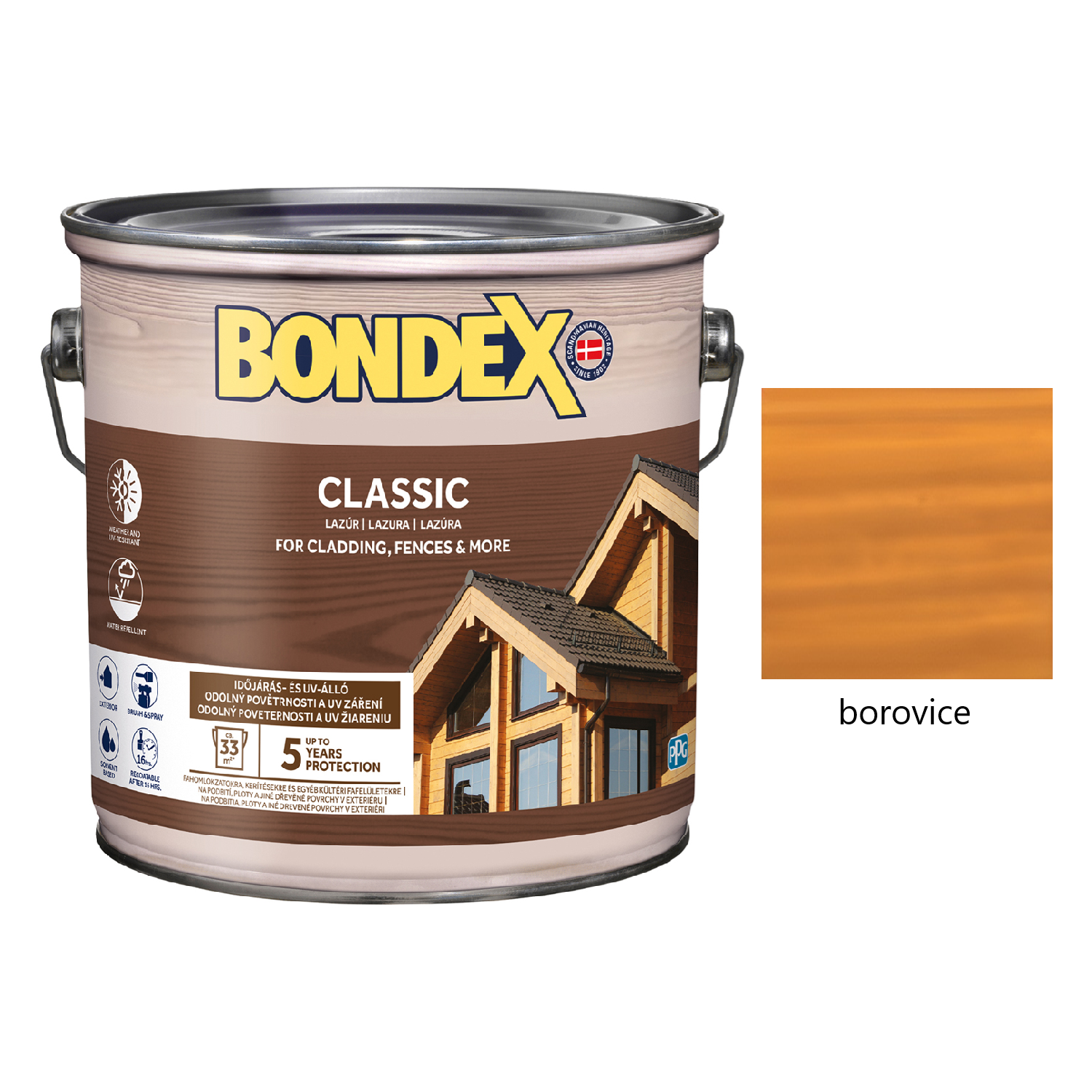 BONDEX CLASSIC tenkovrstvá syntetická lazura na dřevo exteriér - borovice