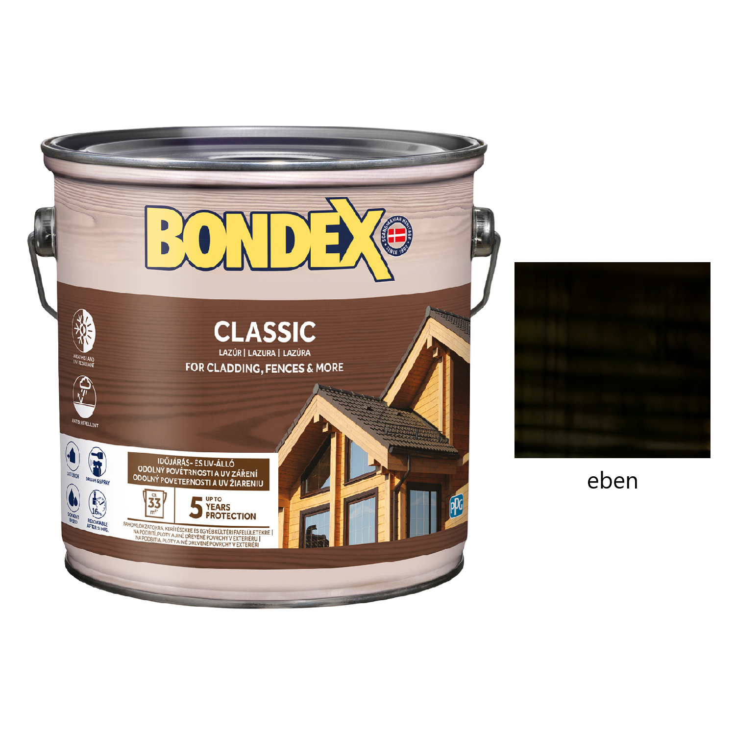 BONDEX CLASSIC tenkovrstvá syntetická lazura na dřevo exteriér - eben
