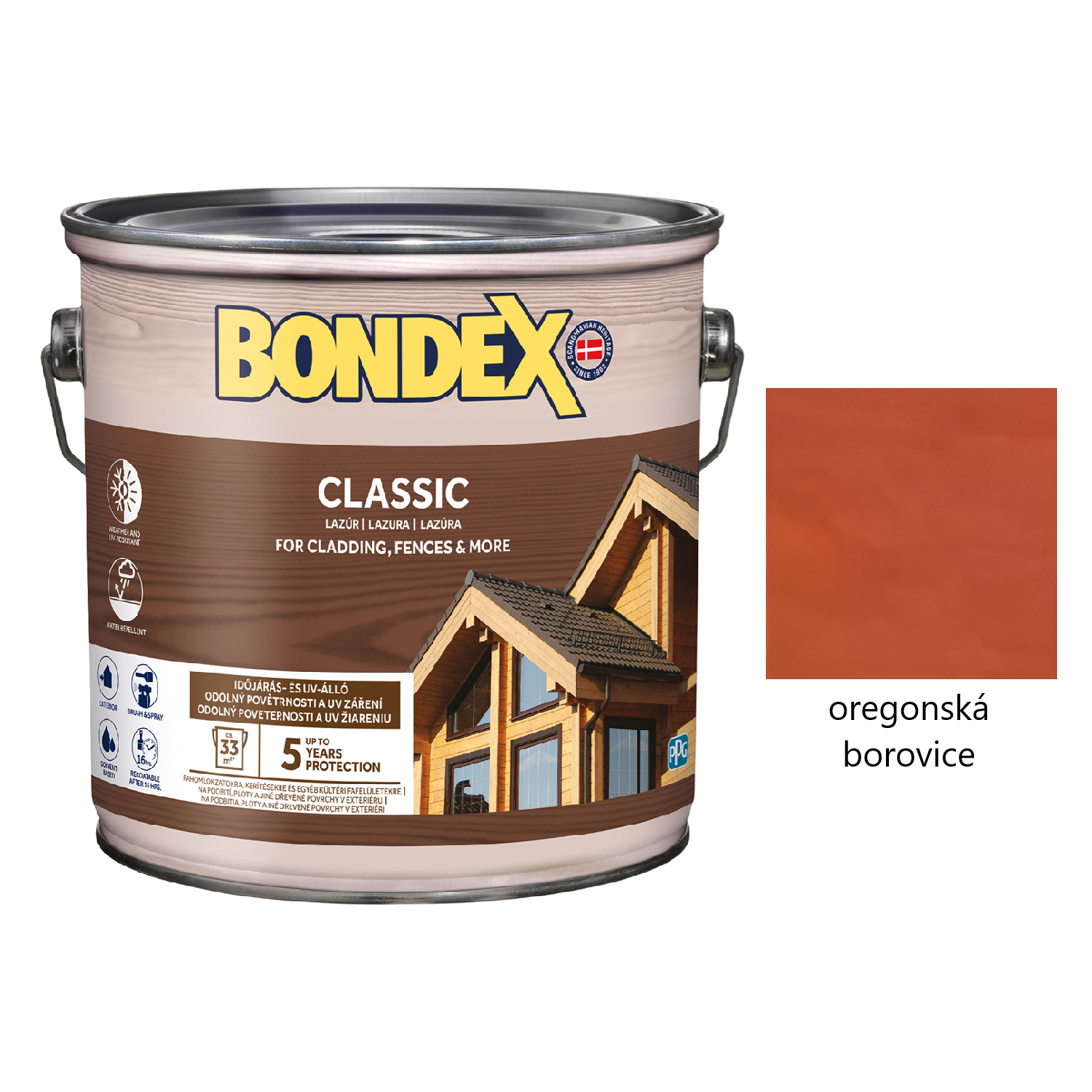 BONDEX CLASSIC tenkovrstvá syntetická lazura na dřevo exteriér - oregonská borovice