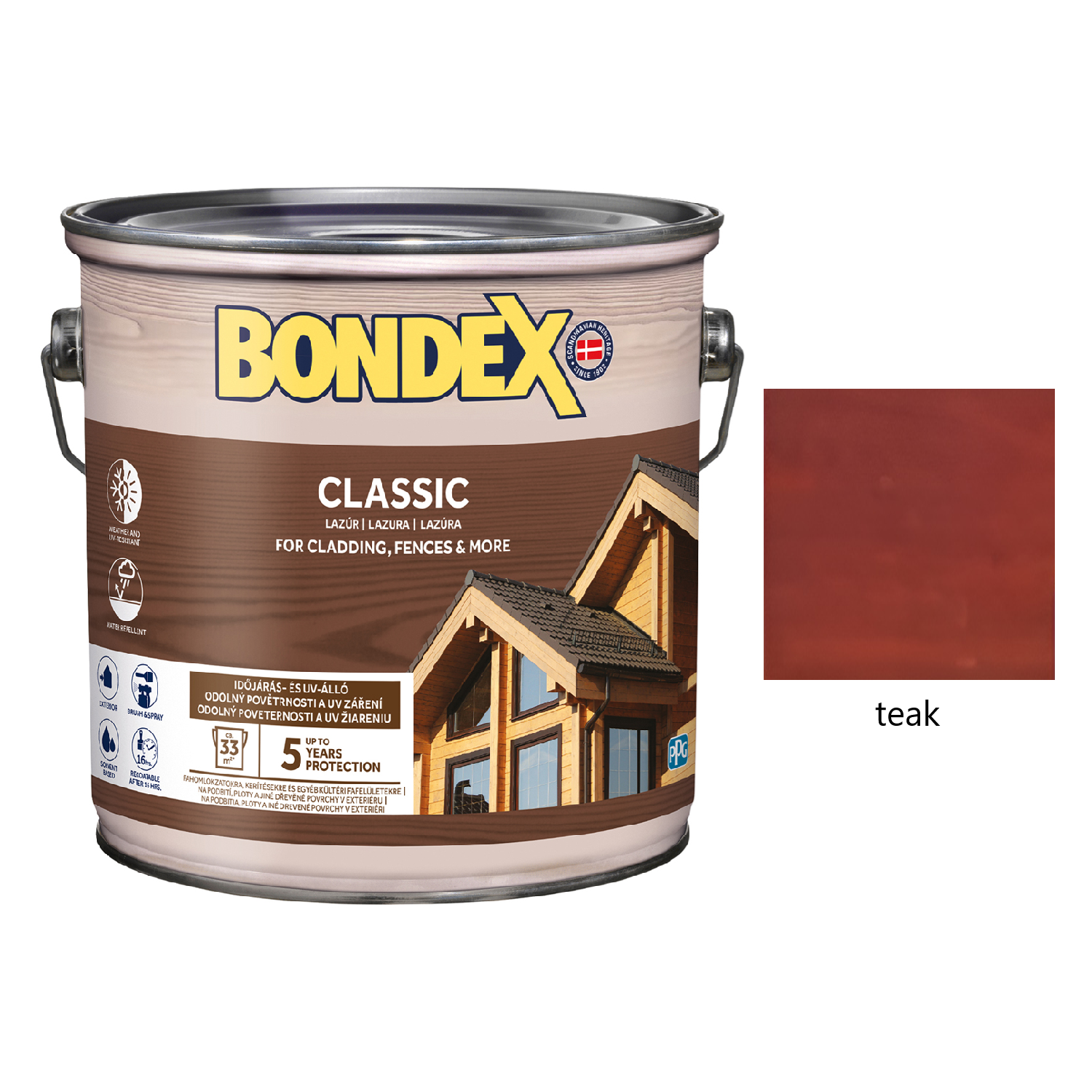 BONDEX CLASSIC tenkovrstvá syntetická lazura na dřevo exteriér - teak