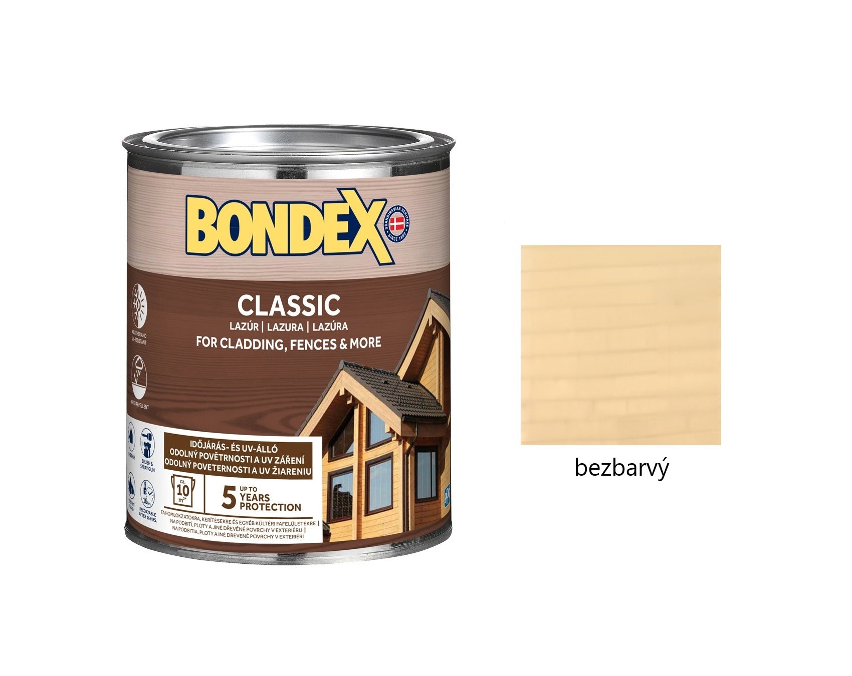 BONDEX CLASSIC tenkovrstvá syntetická lazura na dřevo exteriér bezbarvý 0,75 l