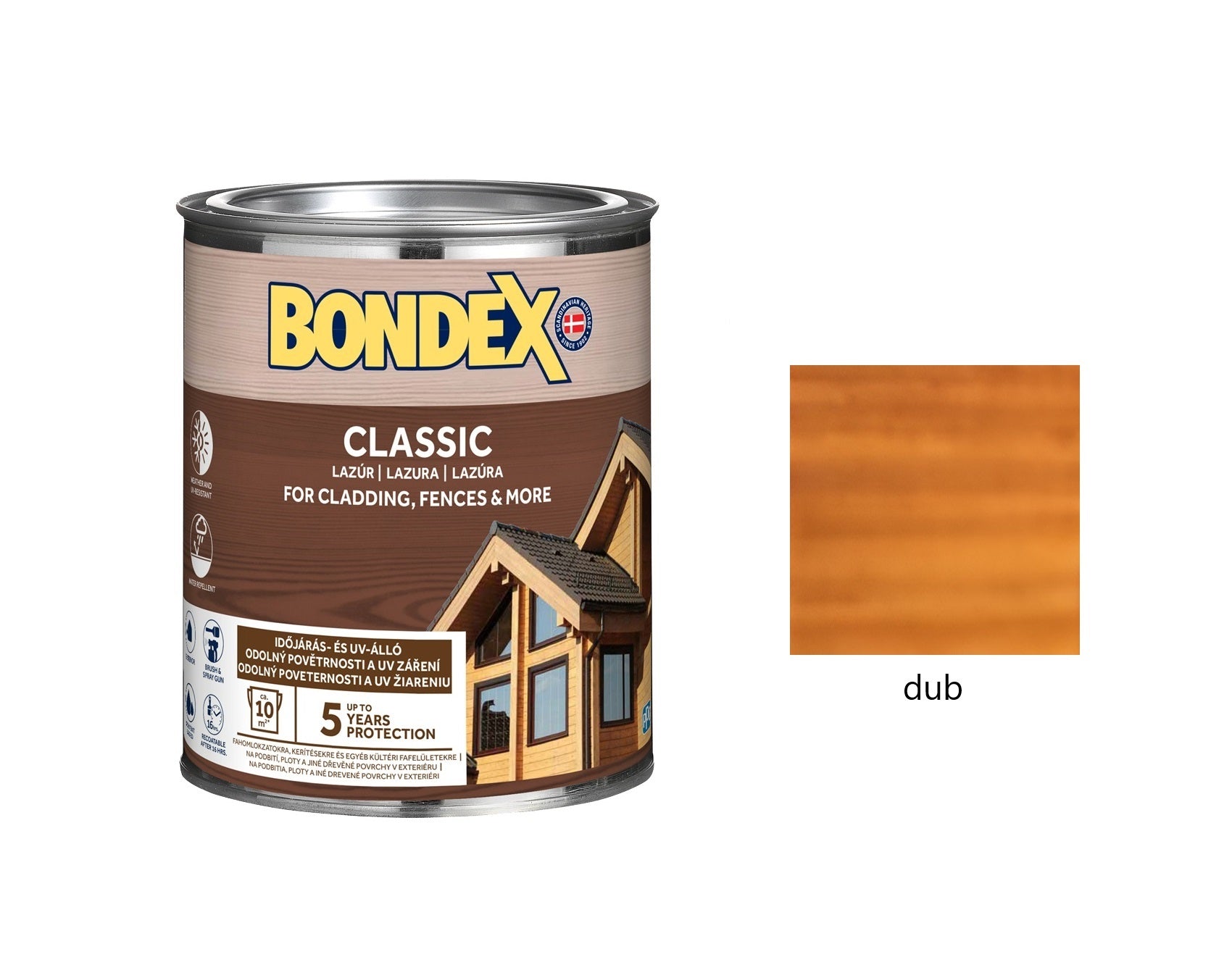 BONDEX CLASSIC tenkovrstvá syntetická lazura na dřevo exteriér dub 0,75 l