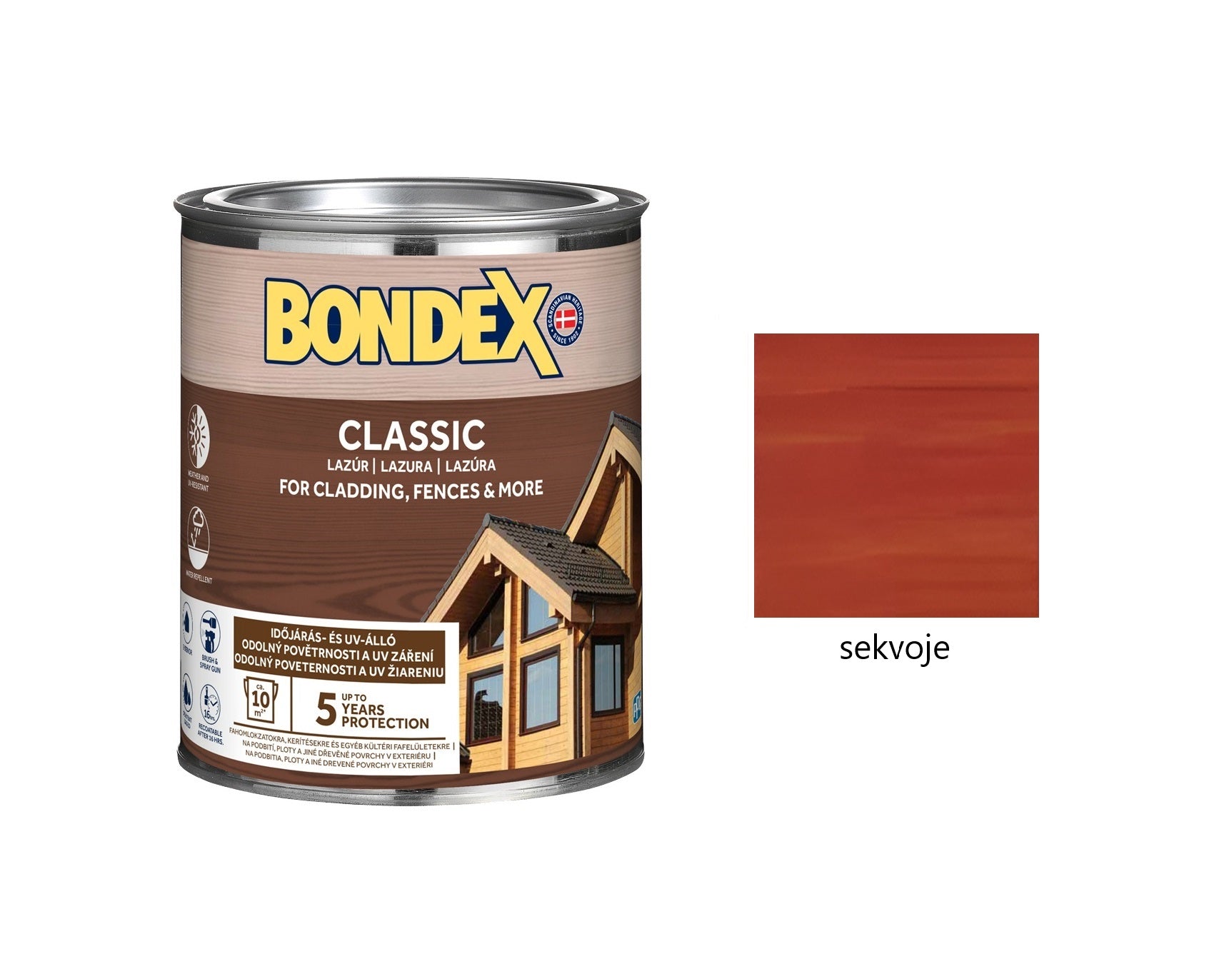 BONDEX CLASSIC tenkovrstvá syntetická lazura na dřevo exteriér sekvoje 0,75 l