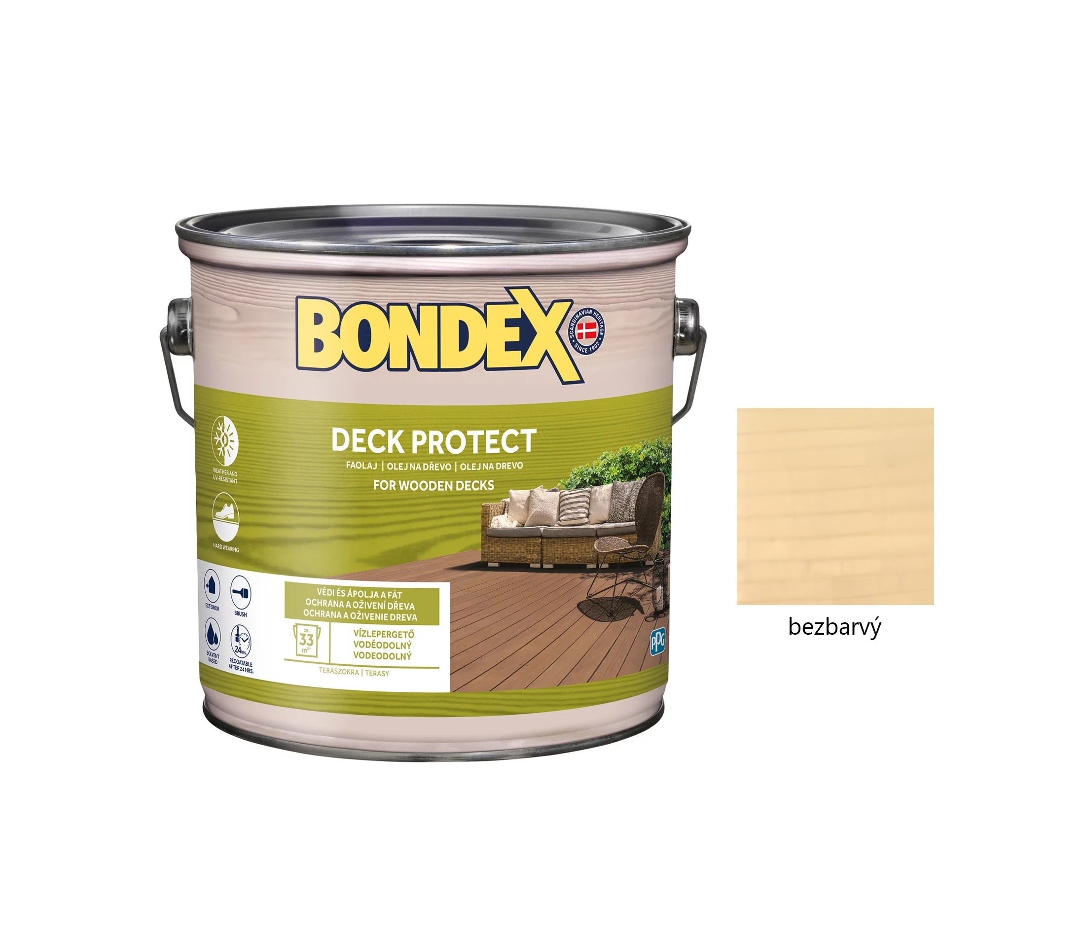 BONDEX DECK PROTECT syntetický napouštěcí olej na dřevo exteriér bezbarvý 2,5 l