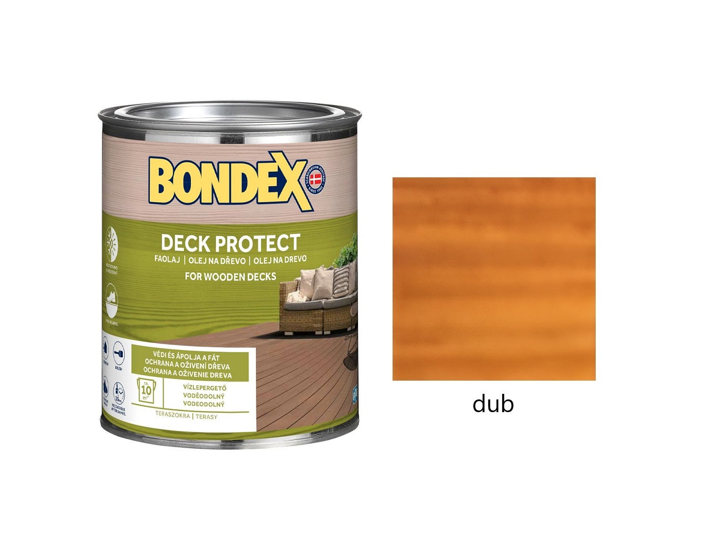 BONDEX DECK PROTECT syntetický napouštěcí olej na dřevo exteriér dub 0,75 l