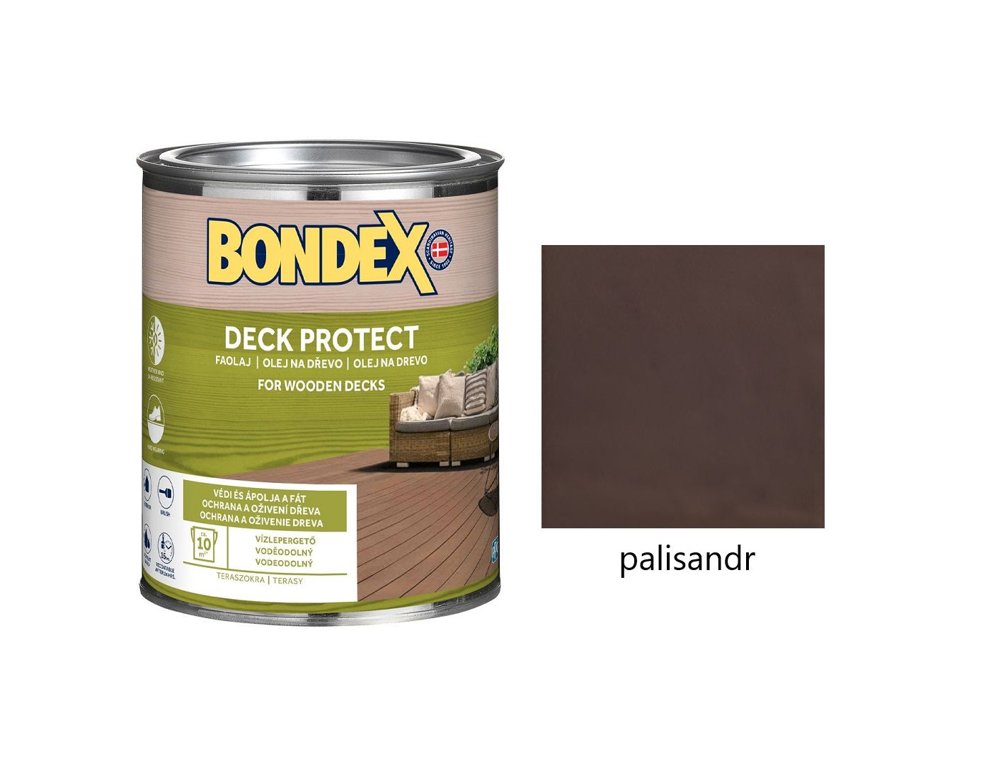 BONDEX DECK PROTECT syntetický napouštěcí olej na dřevo exteriér palisandr 0,75 l