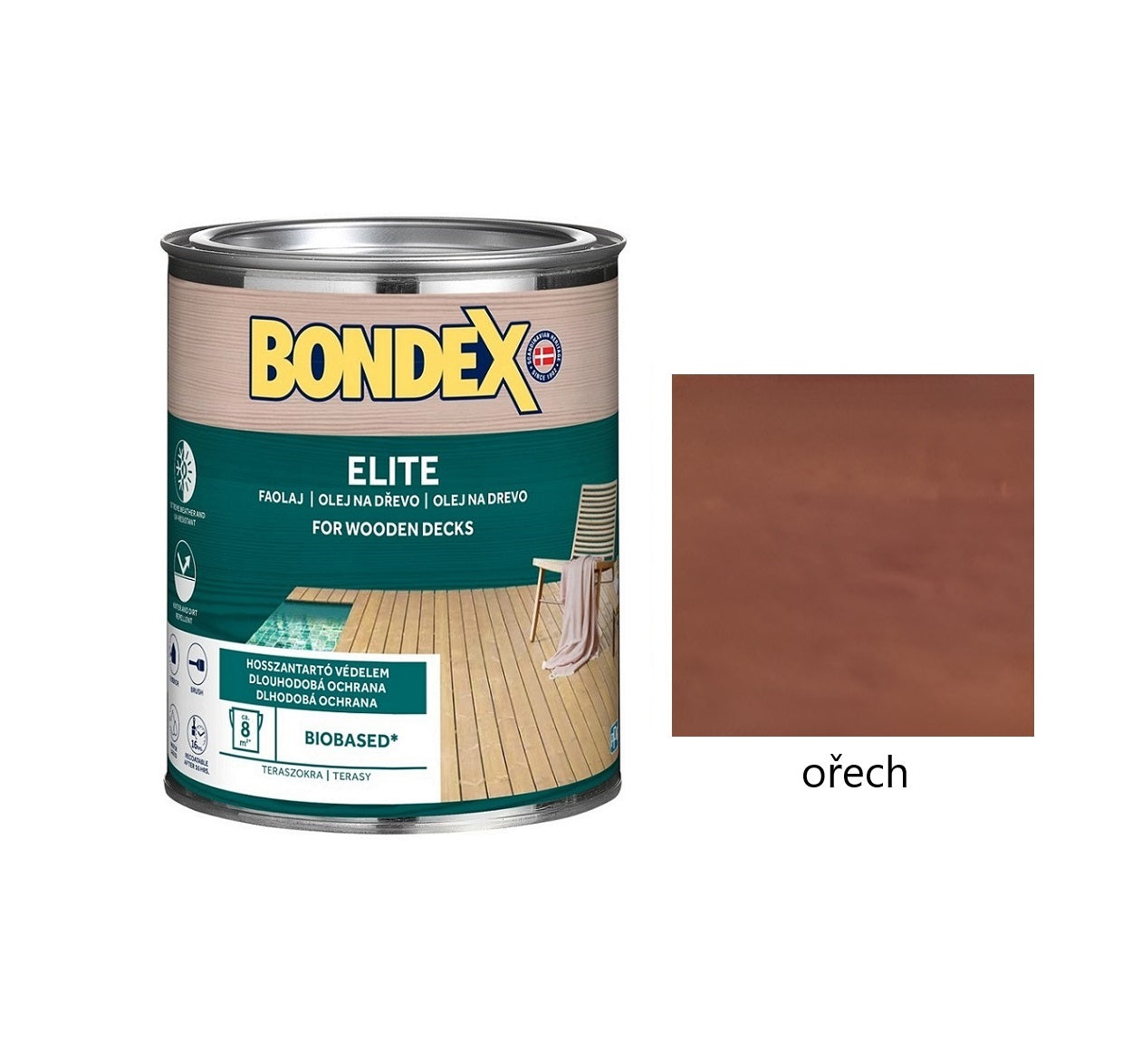 BONDEX ELITE napouštěcí olej na dřevo ořech 0,75 l