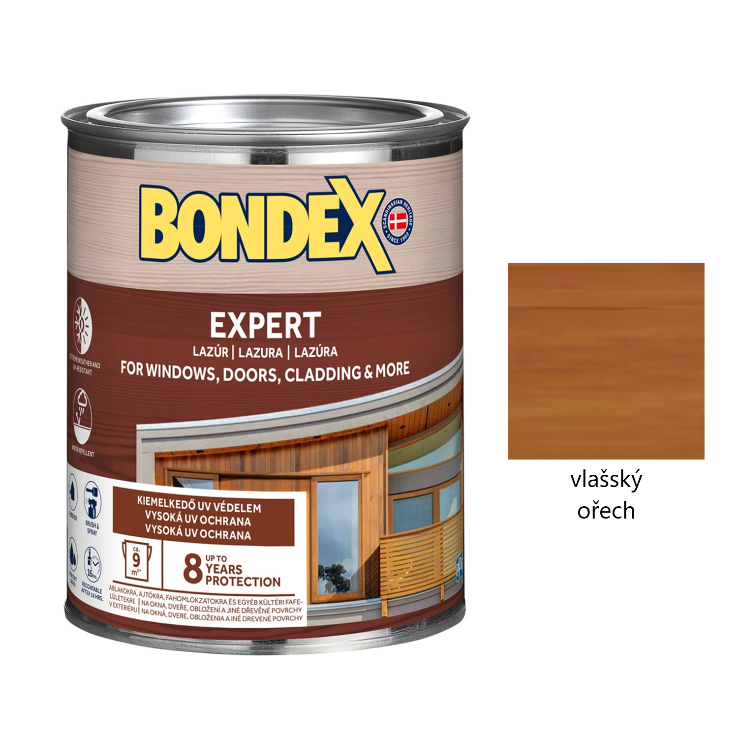 BONDEX EXPERT silnovrstvá syntetická lazura na dřevo exteriér - vlašský ořech