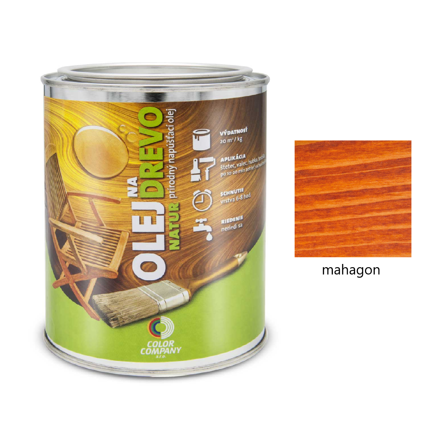 COLOR COMPANY NATUR přírodní napouštěcí olej na dřevo - mahagon