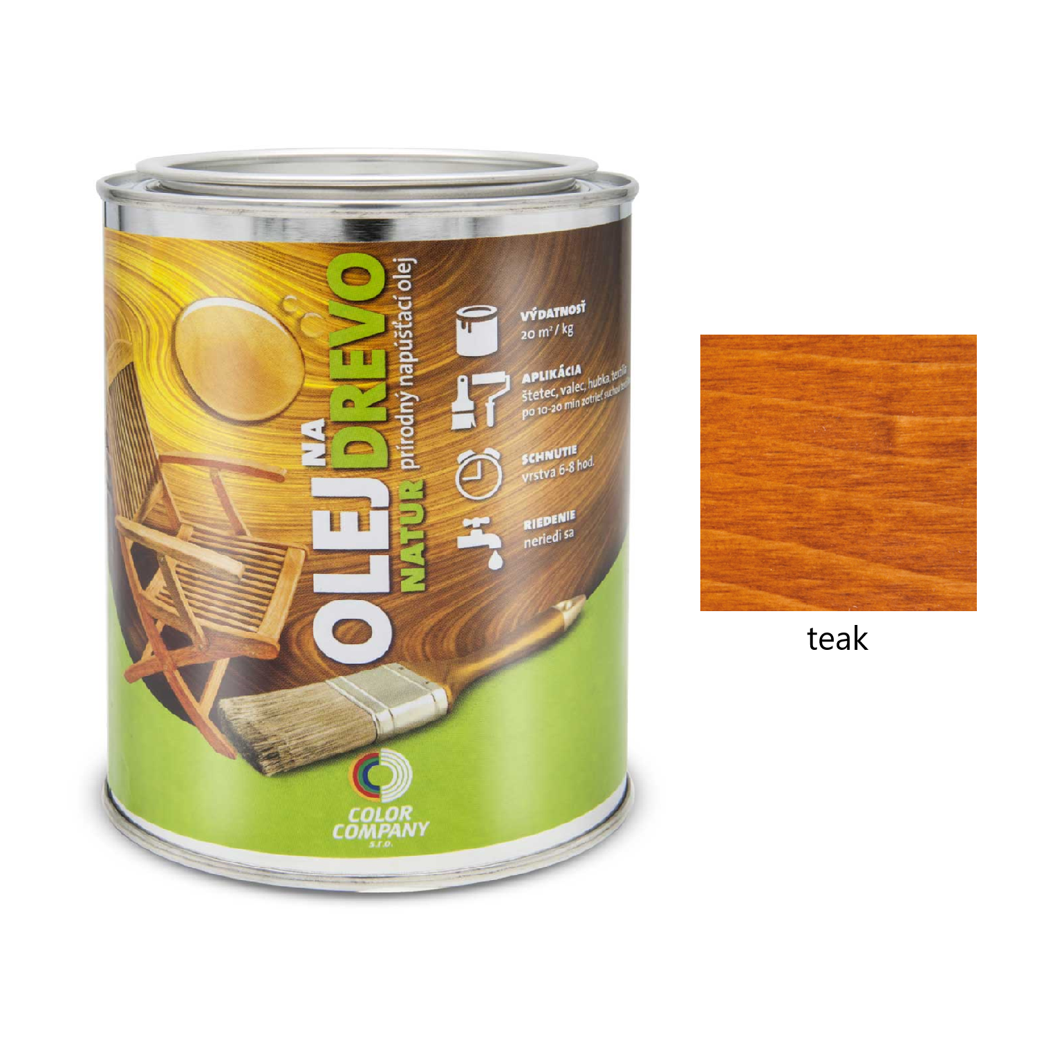 COLOR COMPANY NATUR přírodní napouštěcí olej na dřevo - teak