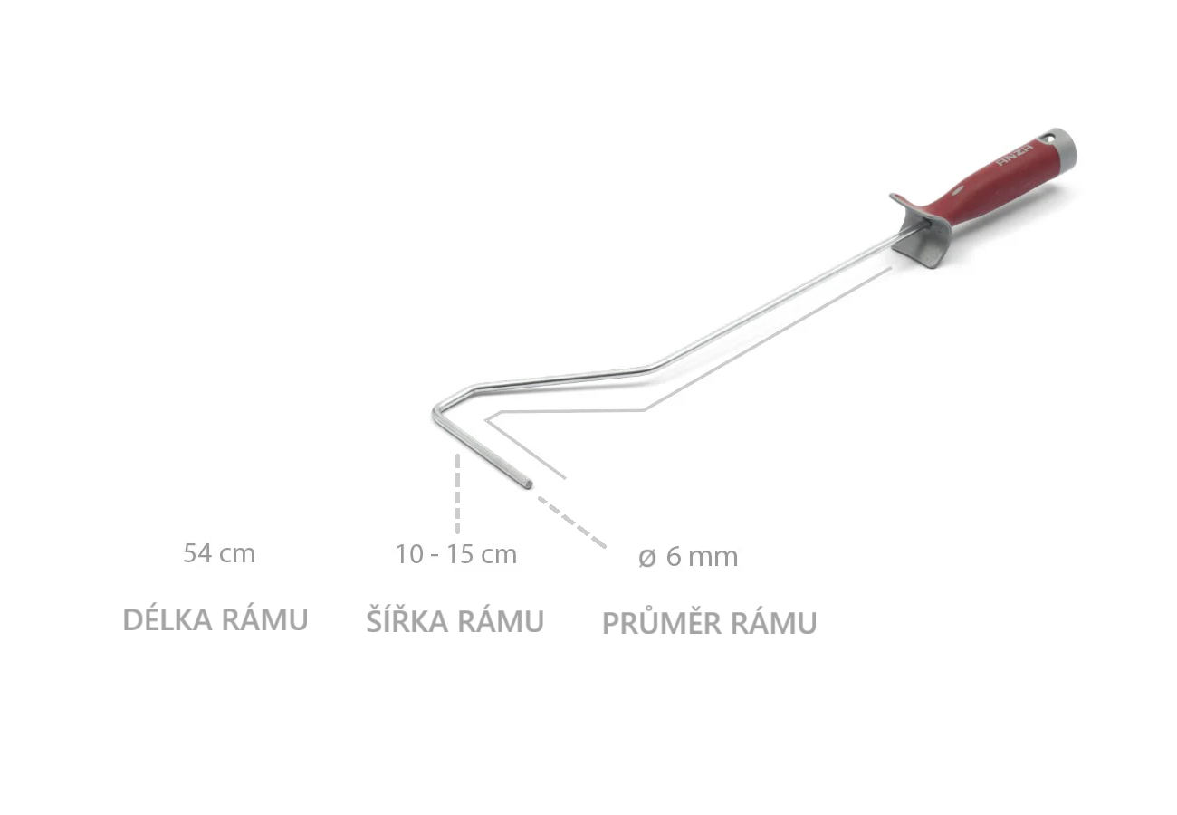 ANZA MINI PO-PO rukojeť k malířskému válečku s ocelovým rámem_rozměry