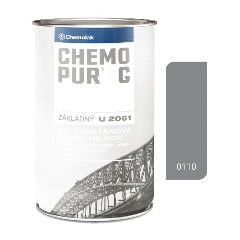 Chemolak CHEMOPUR G U 2061 základní polyuretanová dvousložková matná barva na kov - 0110 - Šedá