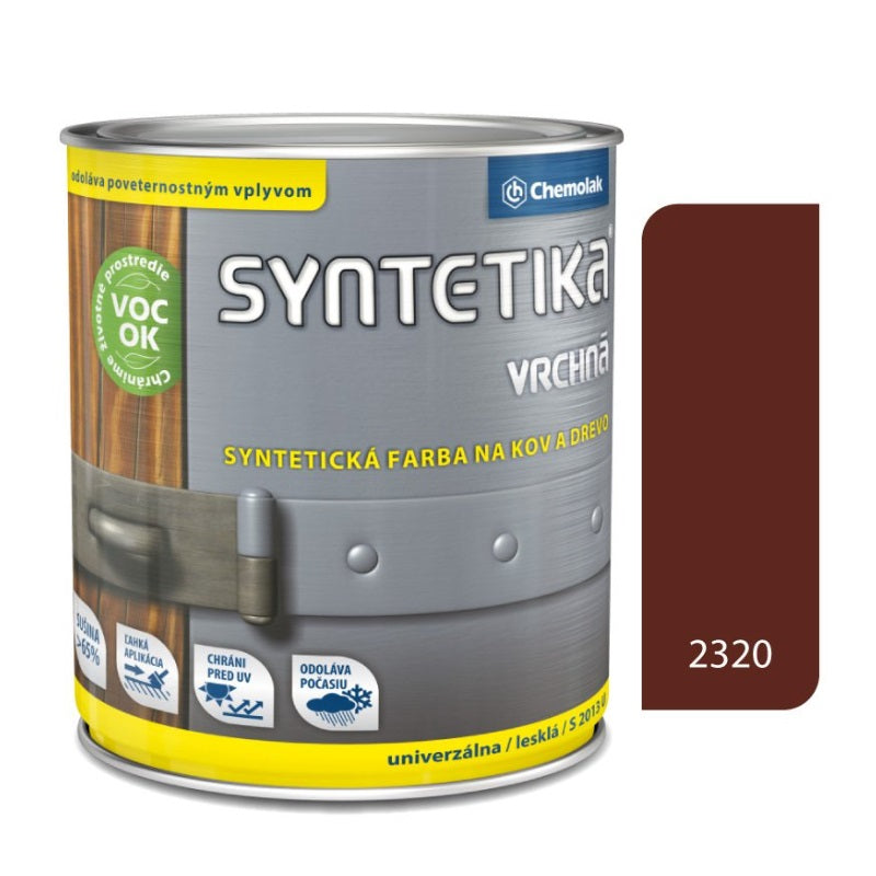 Chemolak SYNTETIKA S 2013 U Vrchní syntetická lesklá barva na kov a dřevo - 2320 - Hnědá