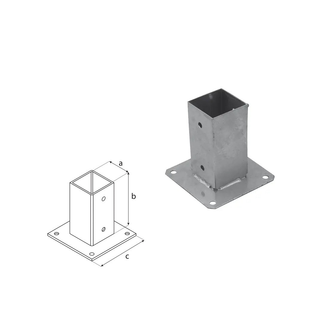 DOMAX PSP 70 šroubovací patka sloupku se čtvercovou základnou ZNO