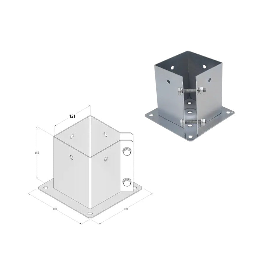 DOMAX PSPA šroubovací patka sloupku se čtvercovou základnou (ZNG)121