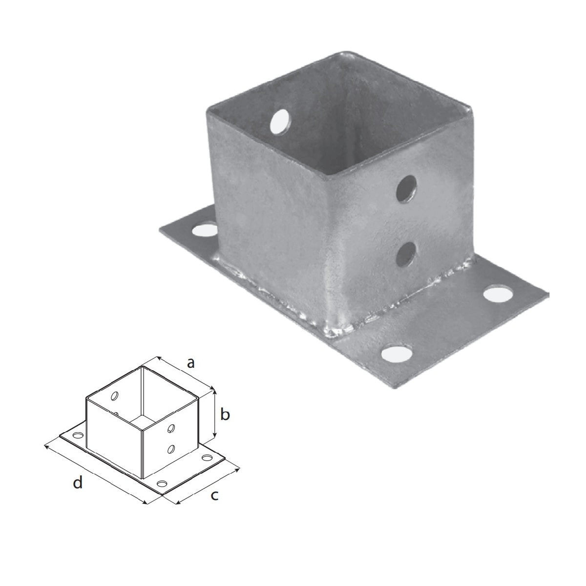 DOMAX PSPN šroubovací patka sloupku s obdélníkovou základnou (ZNO) 70