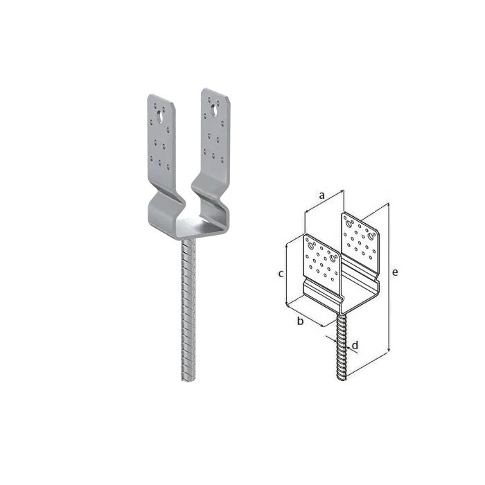 DOMAX PSSZ zapuštěná patka sloupku typu U (ZNO) 60
