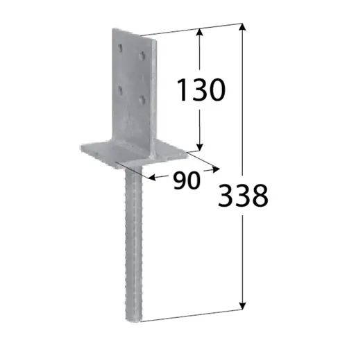 DOMAX PSW 90 zapuštěná patka sloupku oboustranná (ZNO)