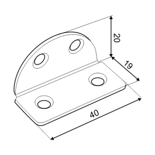 DOMAX KSZ 1 široký úhelník zaoblený