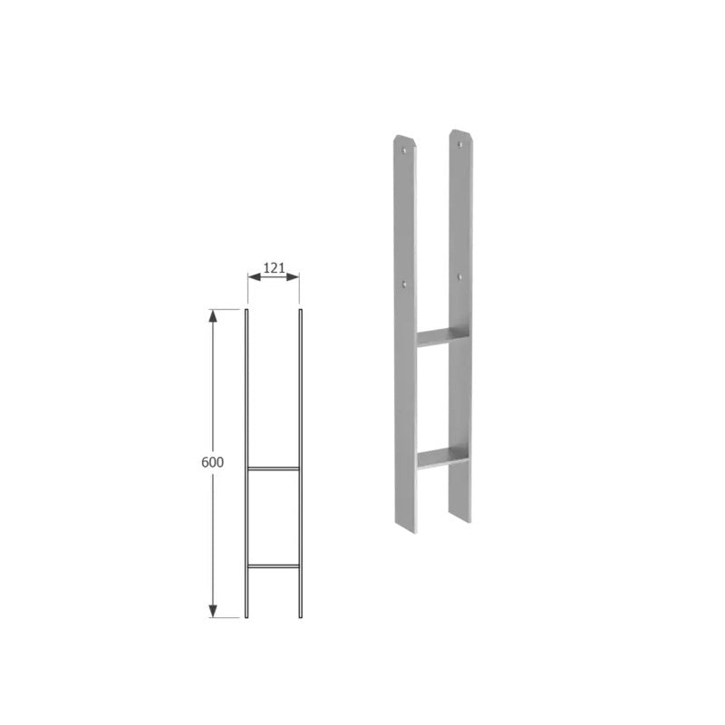 DOMAX PSH zapuštěná patka sloupku typu H (ZNO) 120