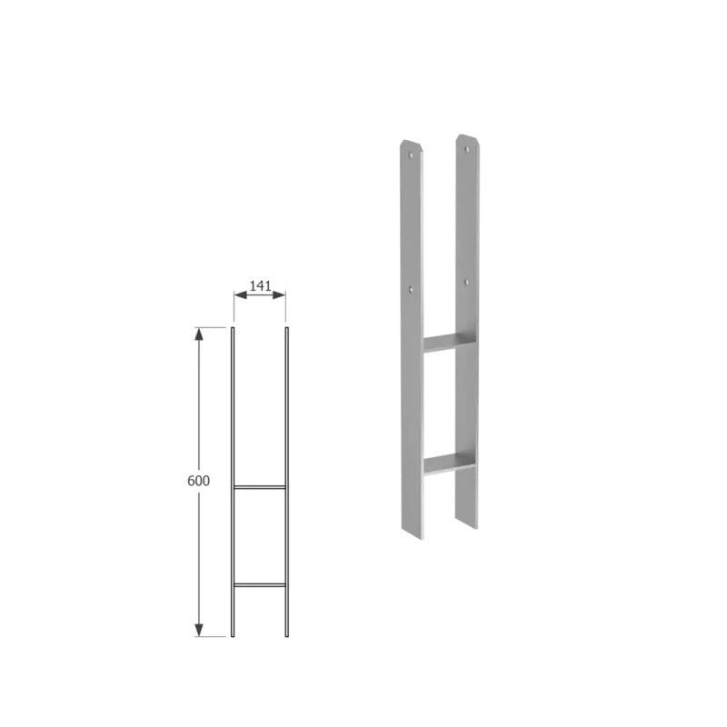 DOMAX PSH zapuštěná patka sloupku typu H (ZNO) 140