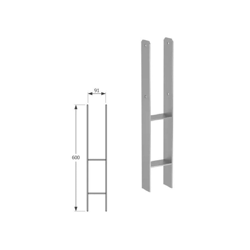 DOMAX PSH zapuštěná patka sloupku typu H (ZNO) 90