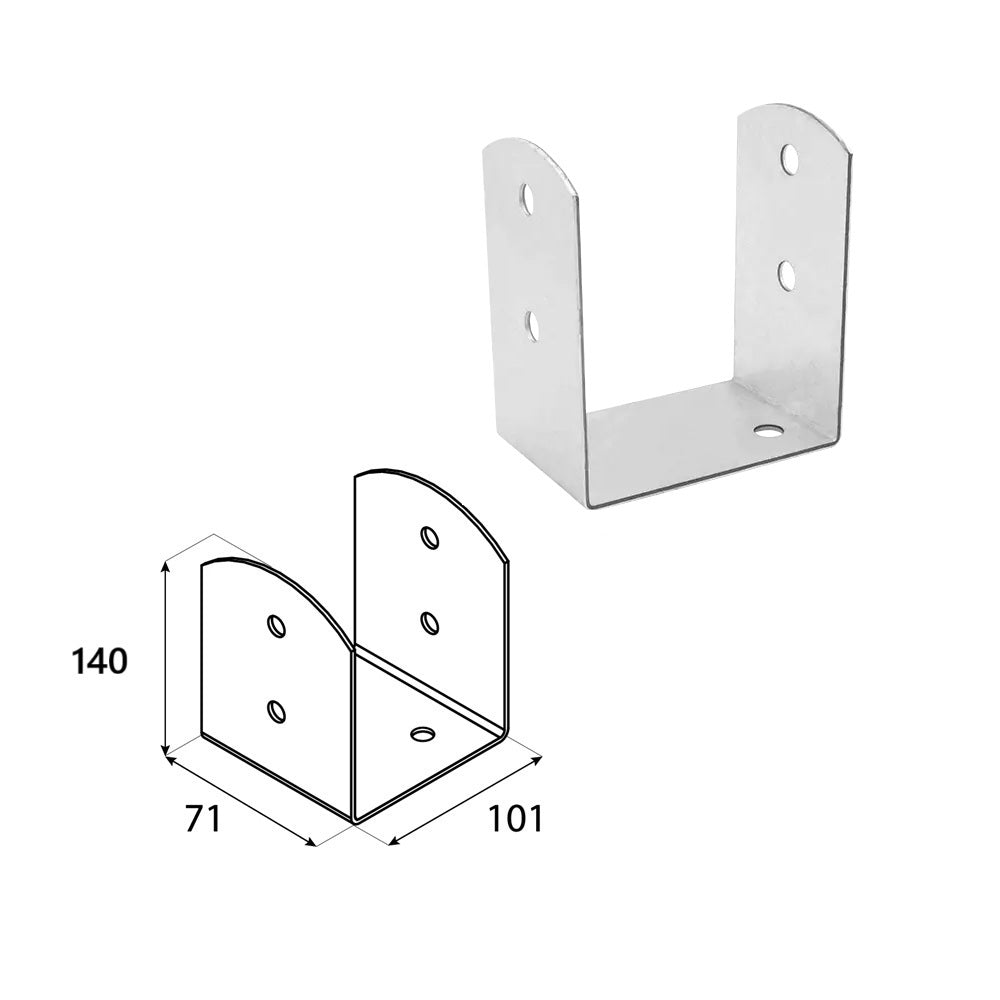DOMAX PSOL šroubovací patka sloupku typu U nastavitelná 100