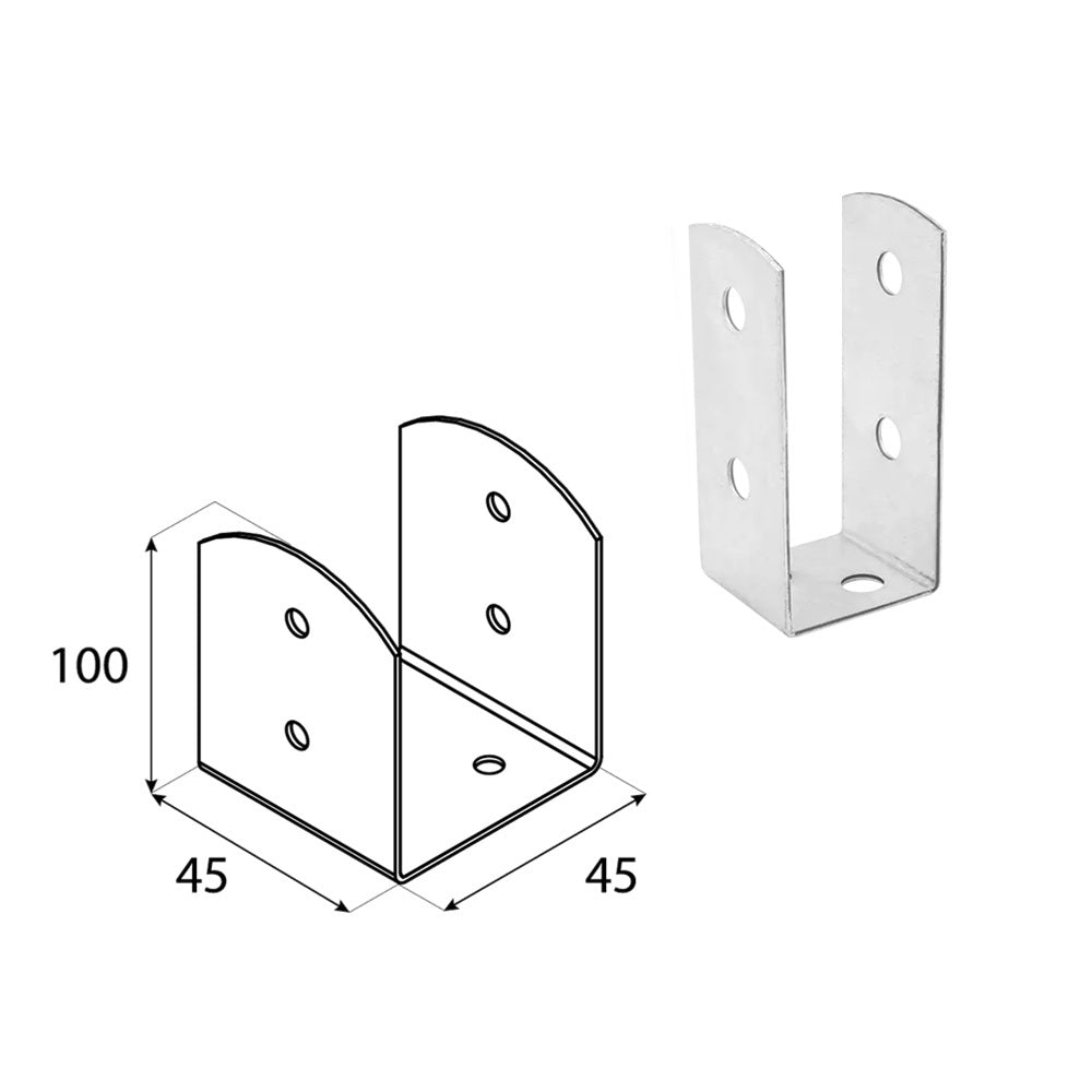 DOMAX PSOL šroubovací patka sloupku typu U nastavitelná 45